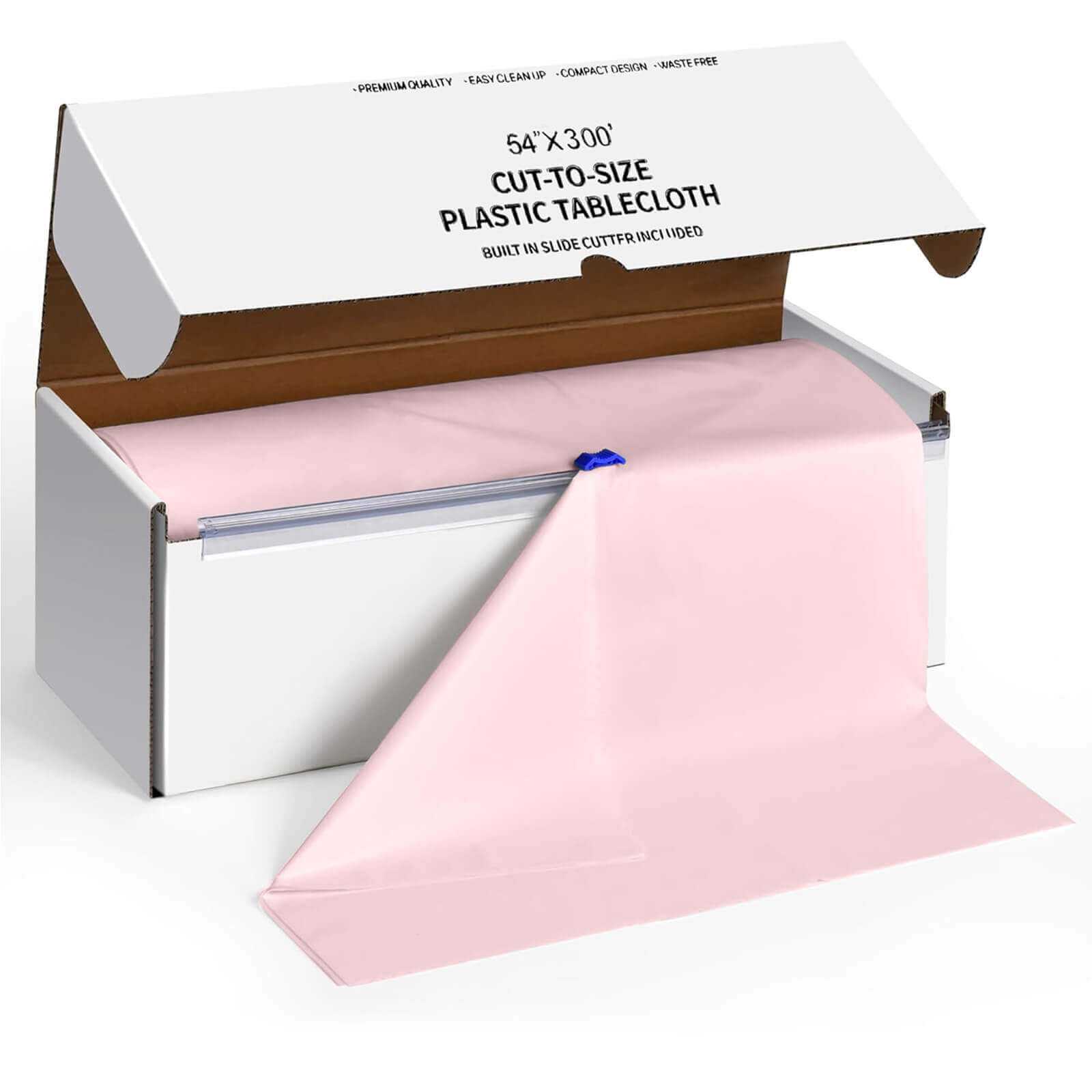 Customizable Blush Plastic Table Cover Roll with Slide Cutter - High - Quality & Durable, 54x300ft