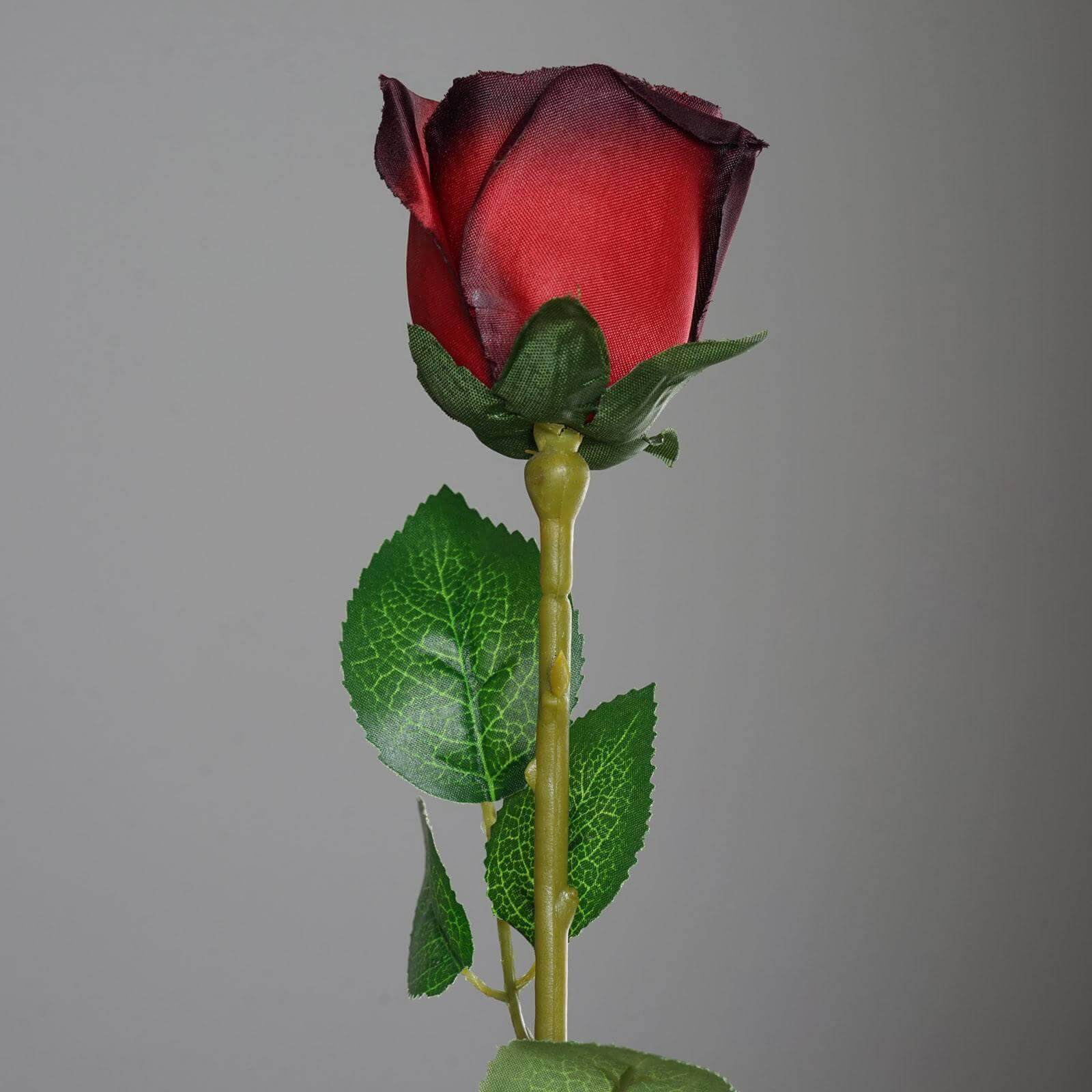 24Pcs Artificial Silk Roses with Red & Black Tips, 31