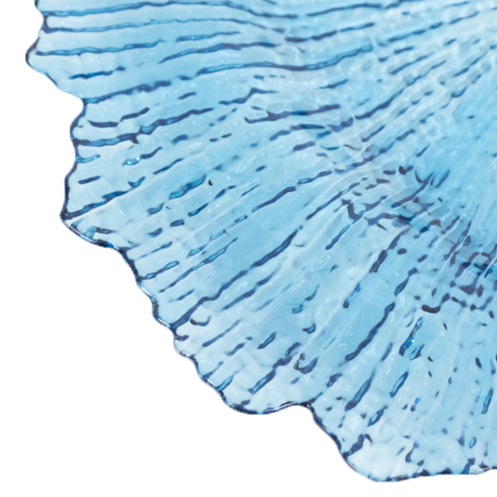 Hot Sale! 6-Pack 13-Inch Transparent Dusty Blue Acrylic Round Charger Plates with Reef Design