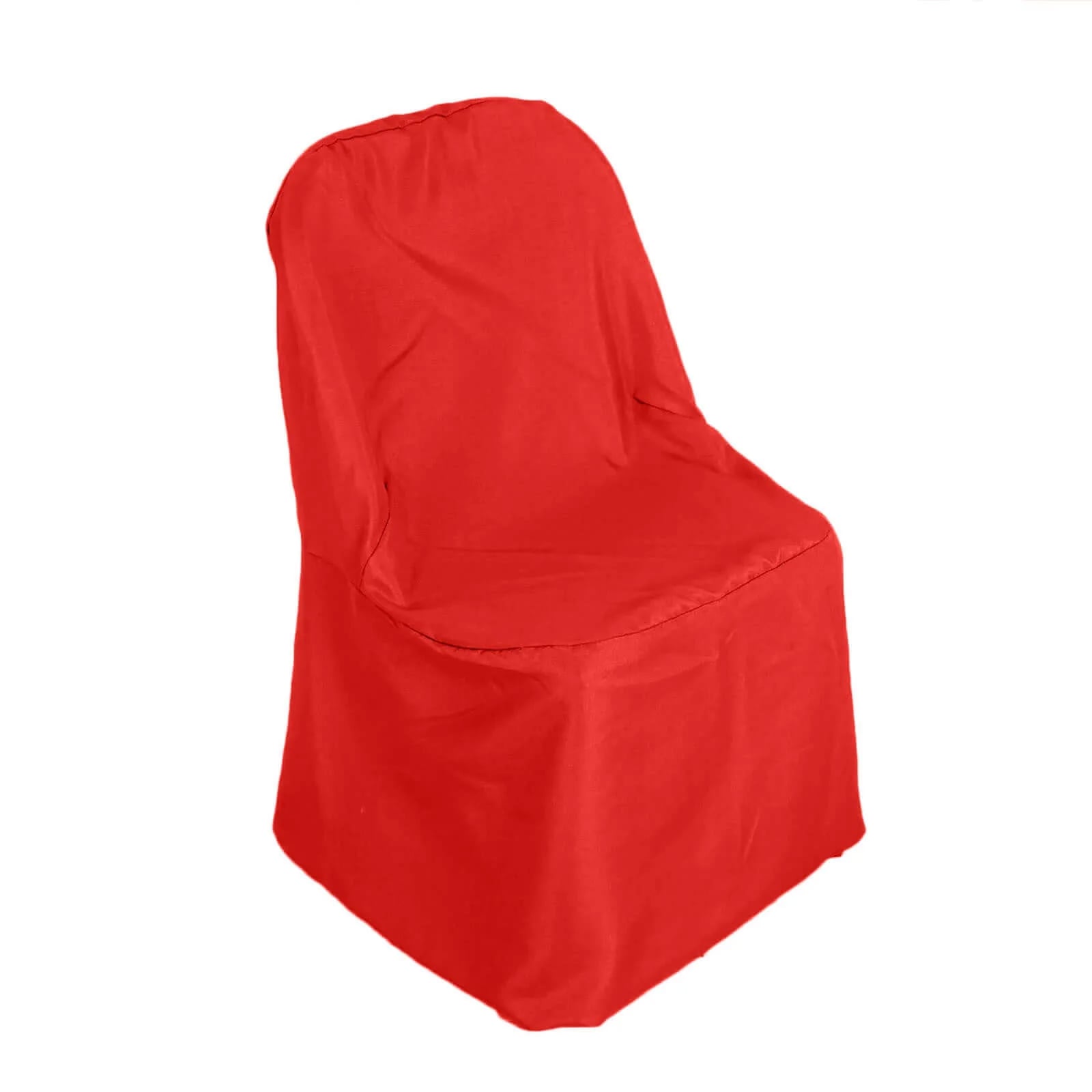 10-Pack Red Polyester Wrinkle-Free Stain-Resistant Slip-On Chair Covers for Folding Chairs - Great Deal