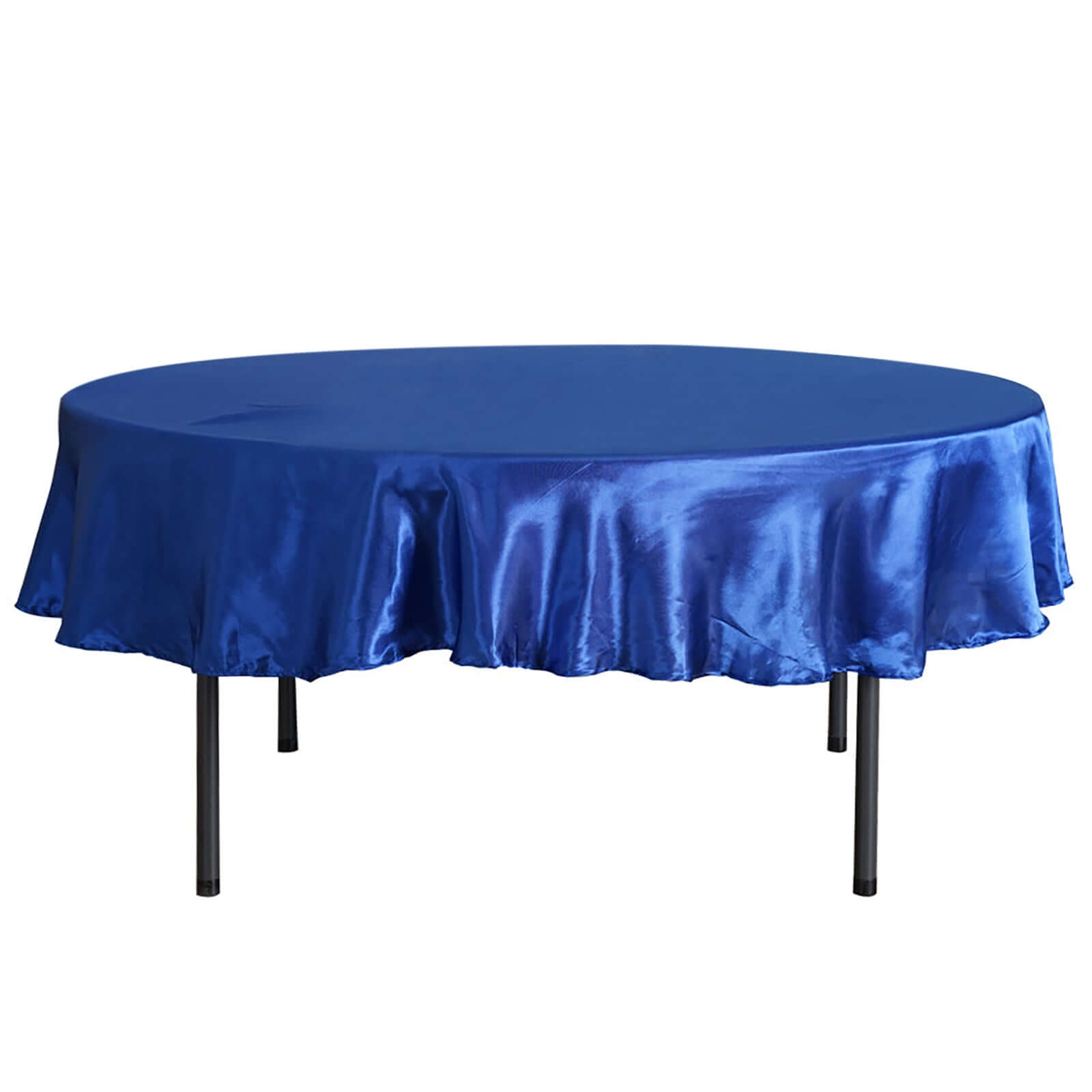 Royal Blue Satin 90 Round Tablecloth - Smooth, Lustrous & Stain-Resistant