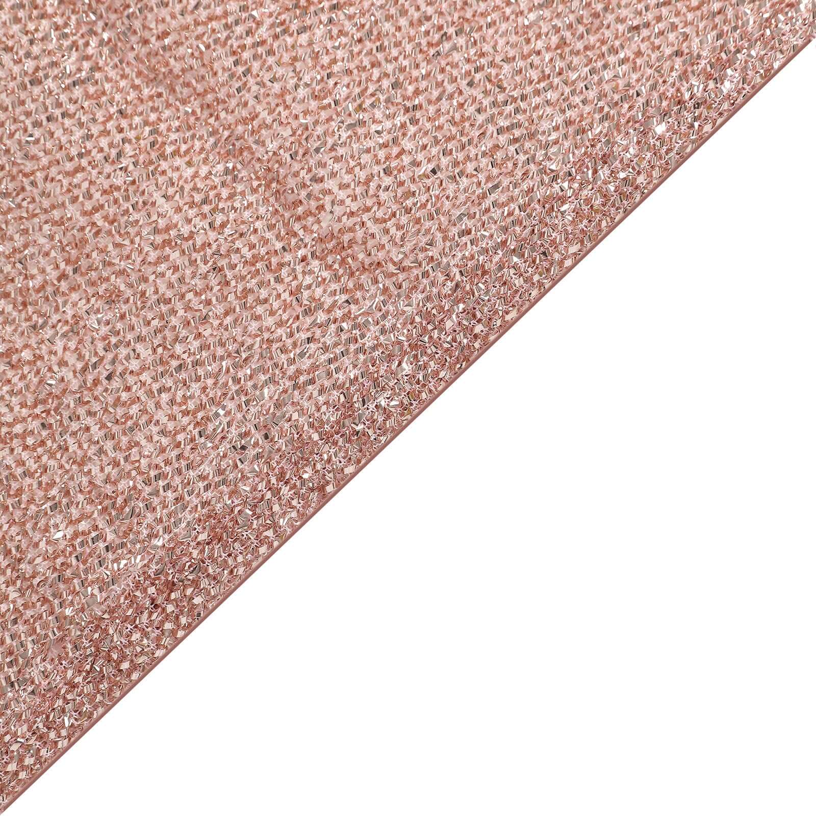 6ft Rose Gold Shimmer Tinsel Spandex Cover for Fitted Round Top Wedding Arch Stand