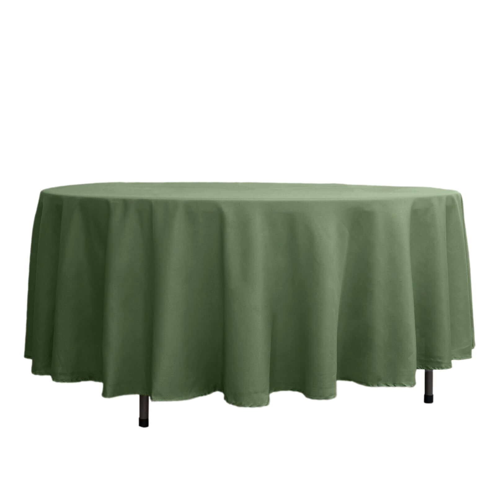 Olive Green 108-Inch Round Polyester Tablecloth - Wrinkle-Free & Stain-Resistant, Ideal for Events