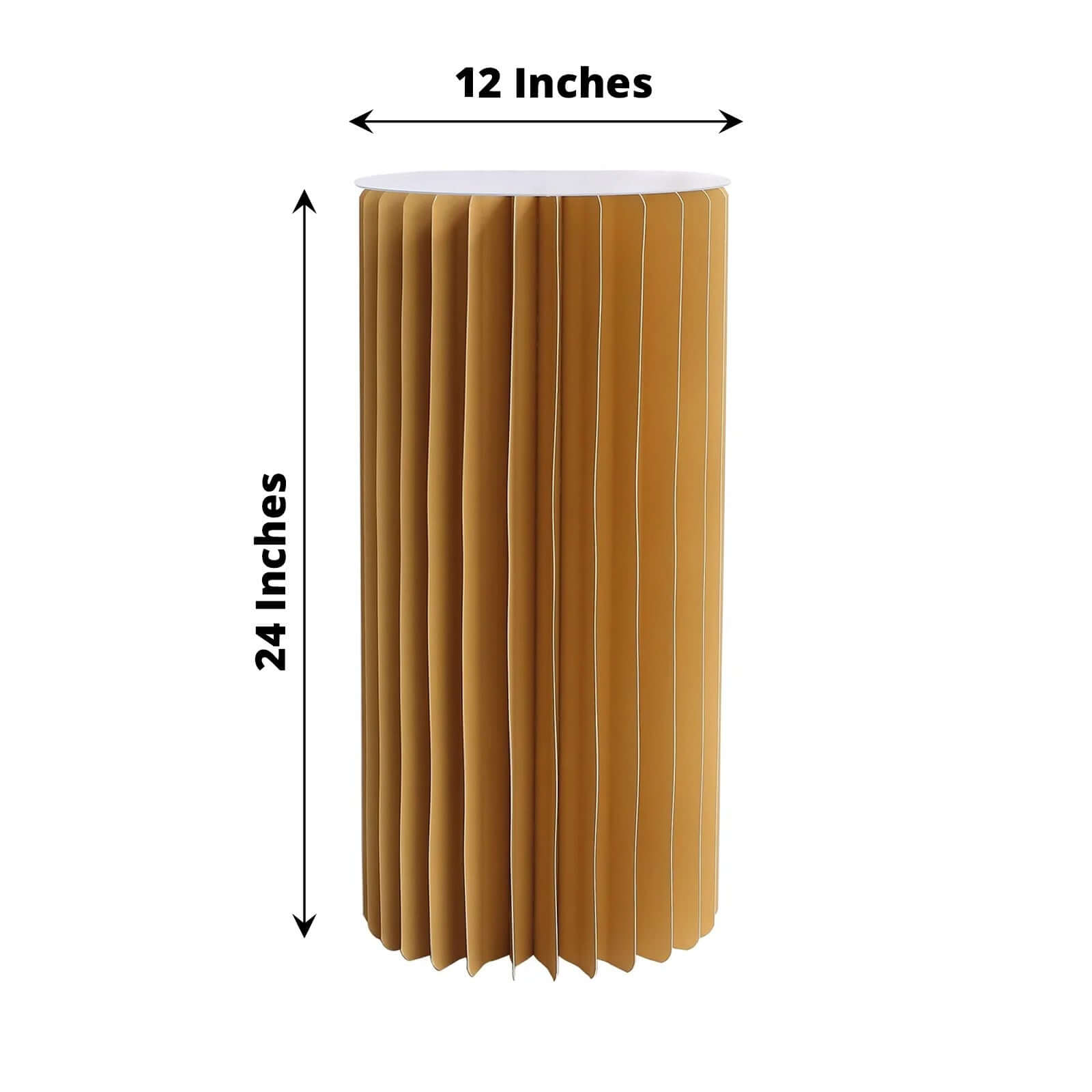 Hot! 24 - inch Gold Accordion Cylinder Display Stand with PVC Top Plate