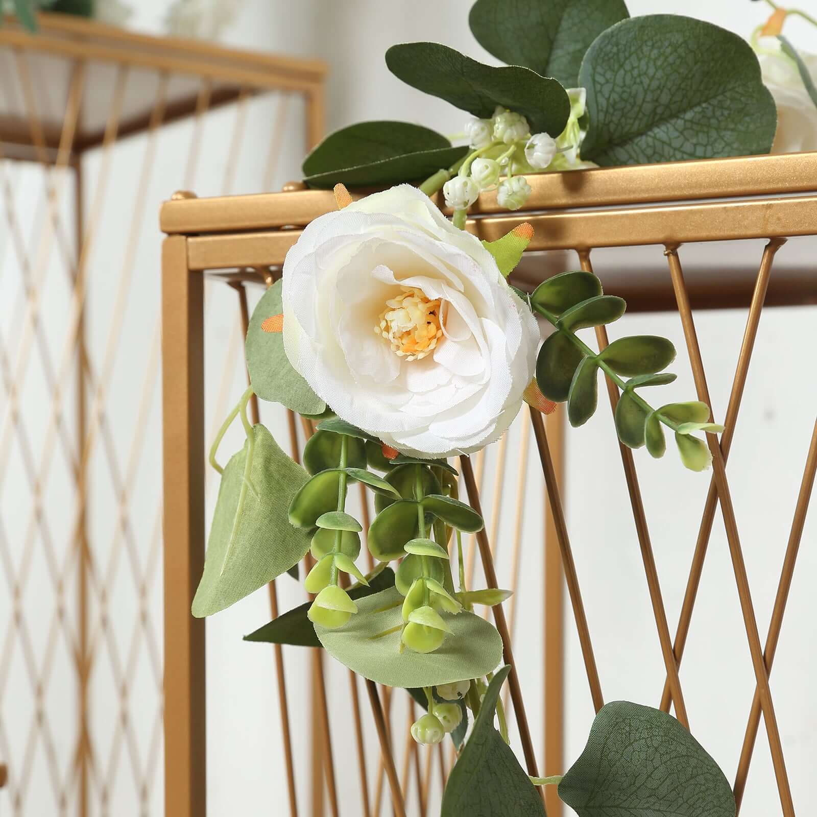Special Offer! Set of 3 Gold Metal Rectangular Nesting Plant and Dessert Display Stands