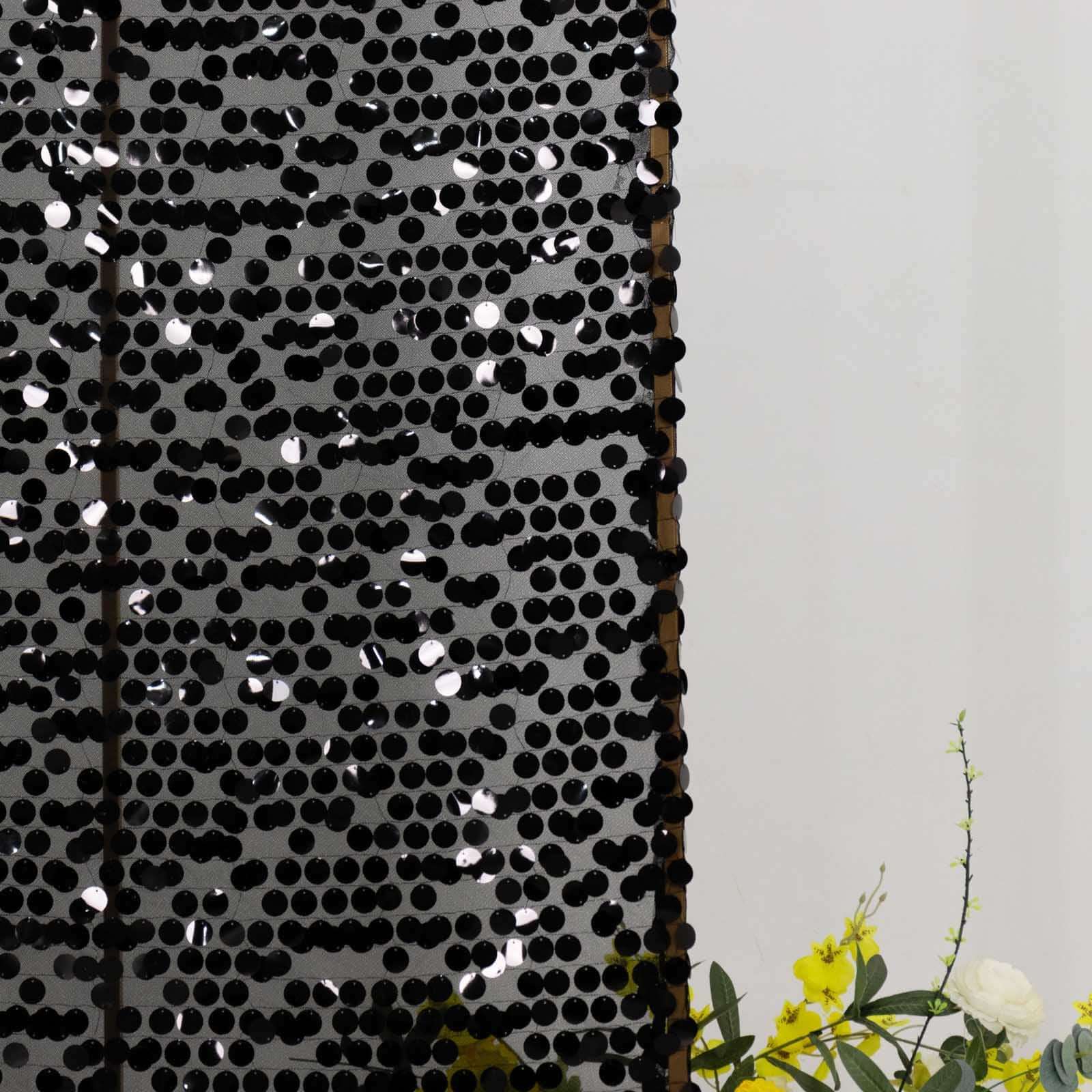 Hot! 6ft Sparkly Black Sequin Fitted Cover for Round Top Wedding Arch