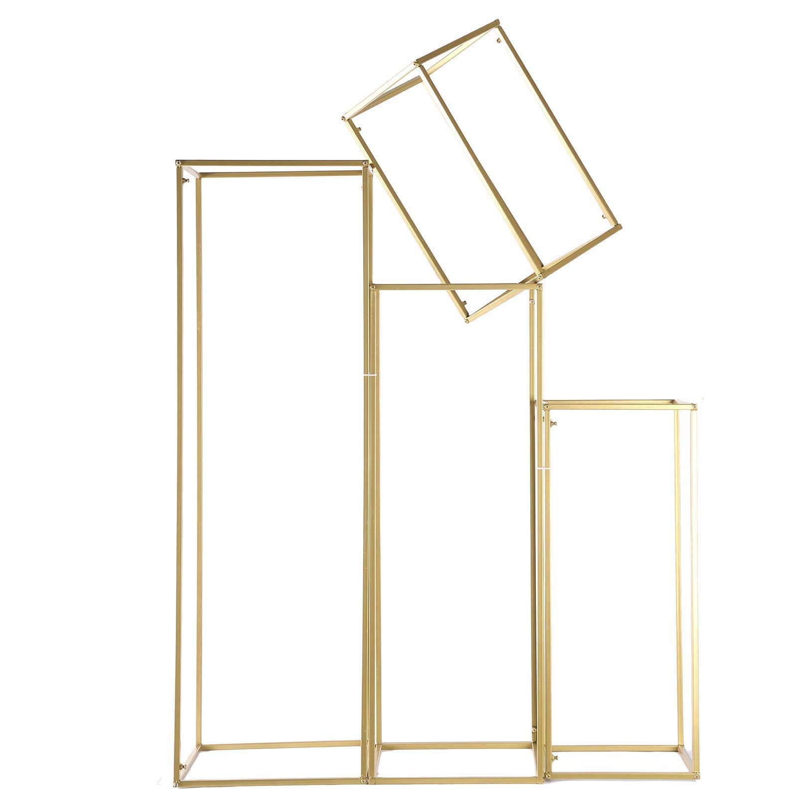 Sale! 4-Piece Matte Gold Metal Flower Stand Set for Wedding Centerpieces - Durable Displays in 16/24/32/40 Inches