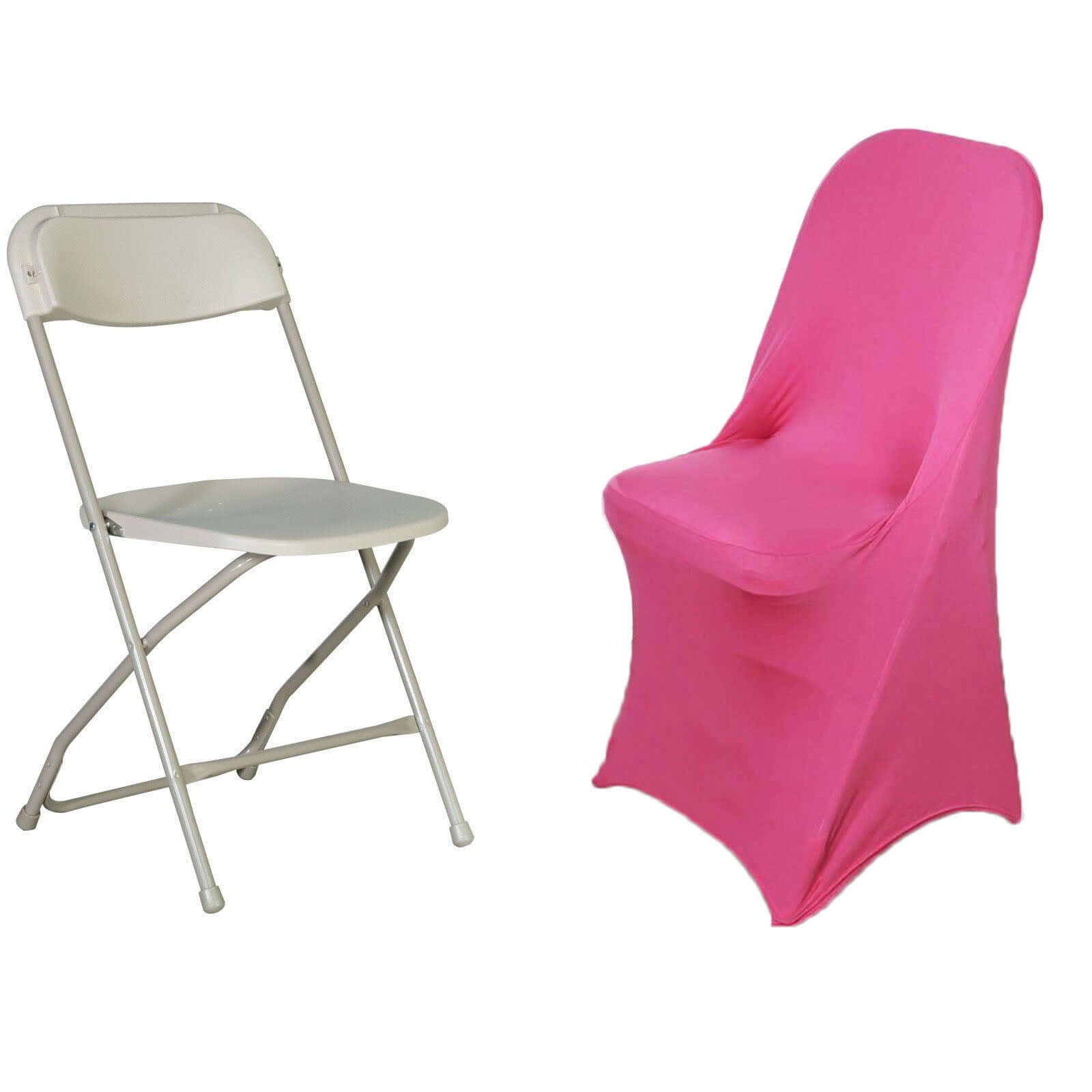 Reusable & Wrinkle-Resistant 160GSM Fuchsia Stretch Spandex Slipcover for Folding Chairs