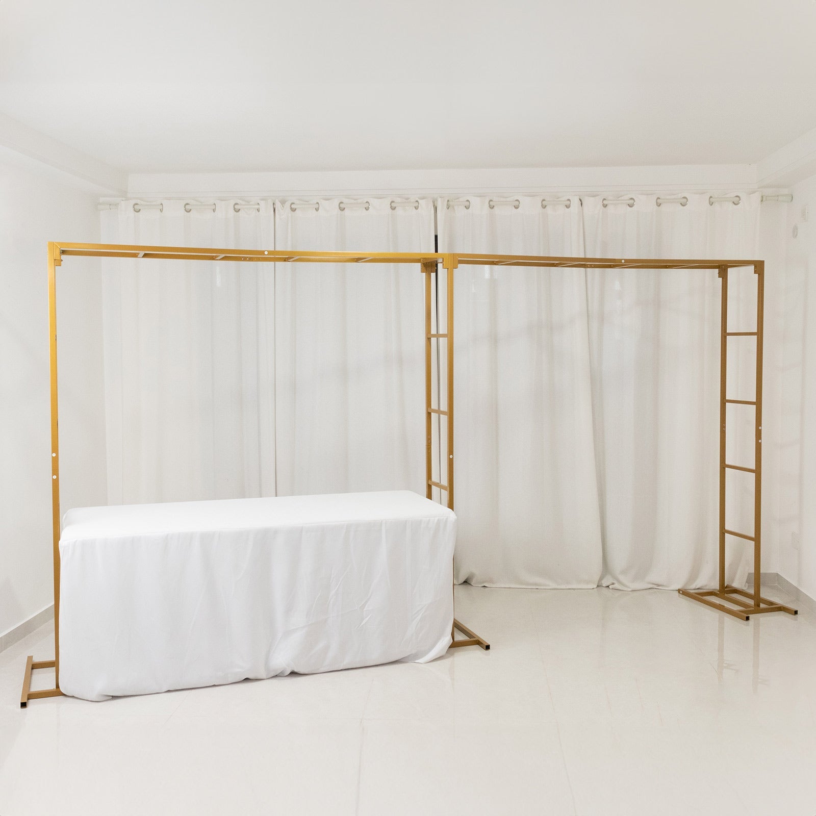 Hot Sale! 6ft x 12ft Freestanding Gold Rectangular Arbor Backdrop Stand for Party Decor