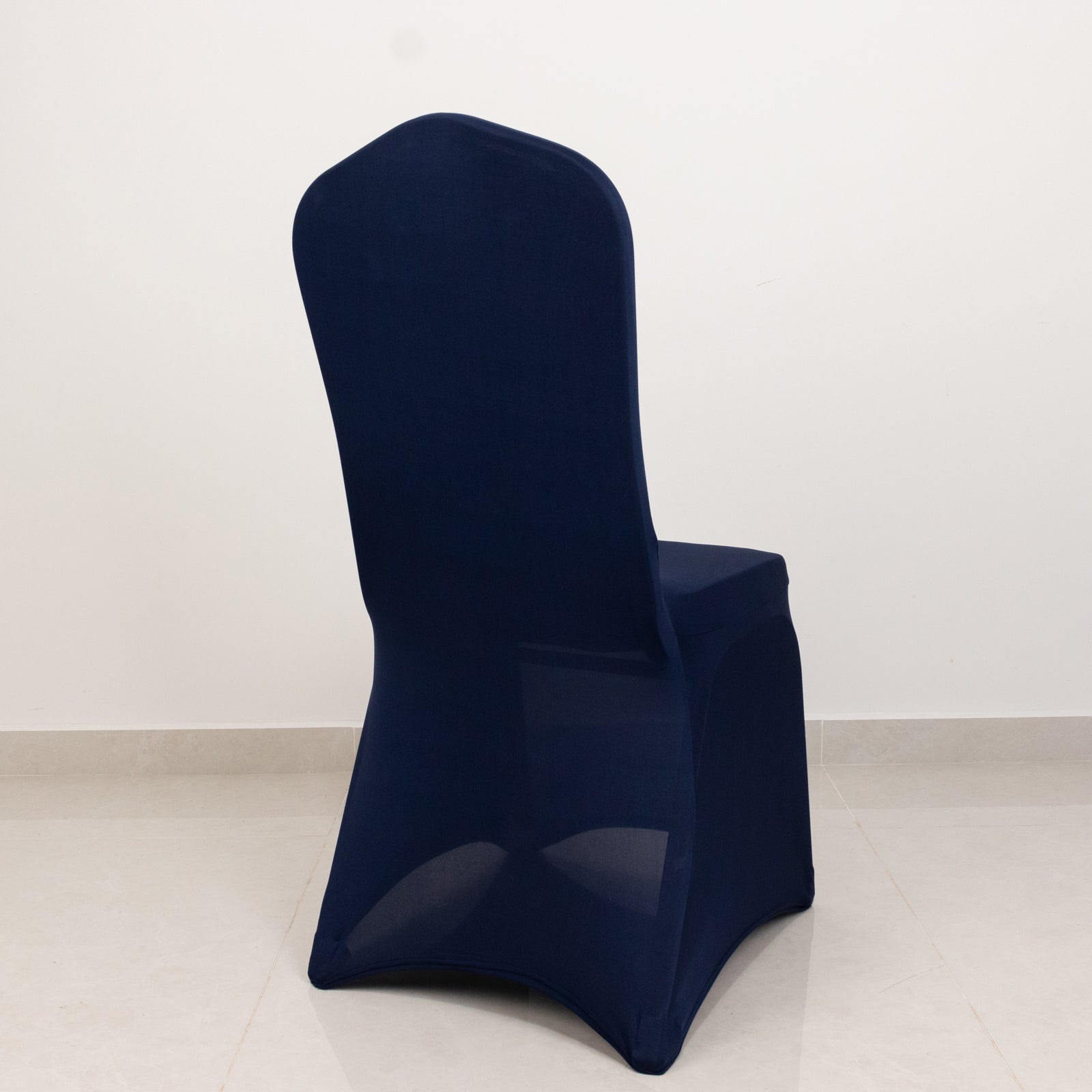 Hot Deal! Navy Blue Premium 220GSM Spandex Stretch Chair Cover with Foot Pockets for Banquet Chairs