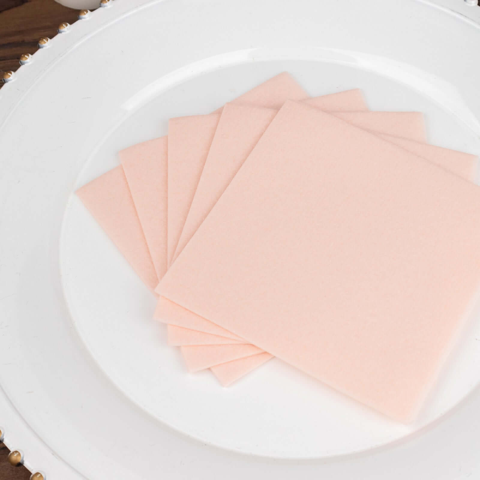 20-Piece Set of Blush 5x5 Airlaid Napkins - Soft, Absorbent & Linen-Like