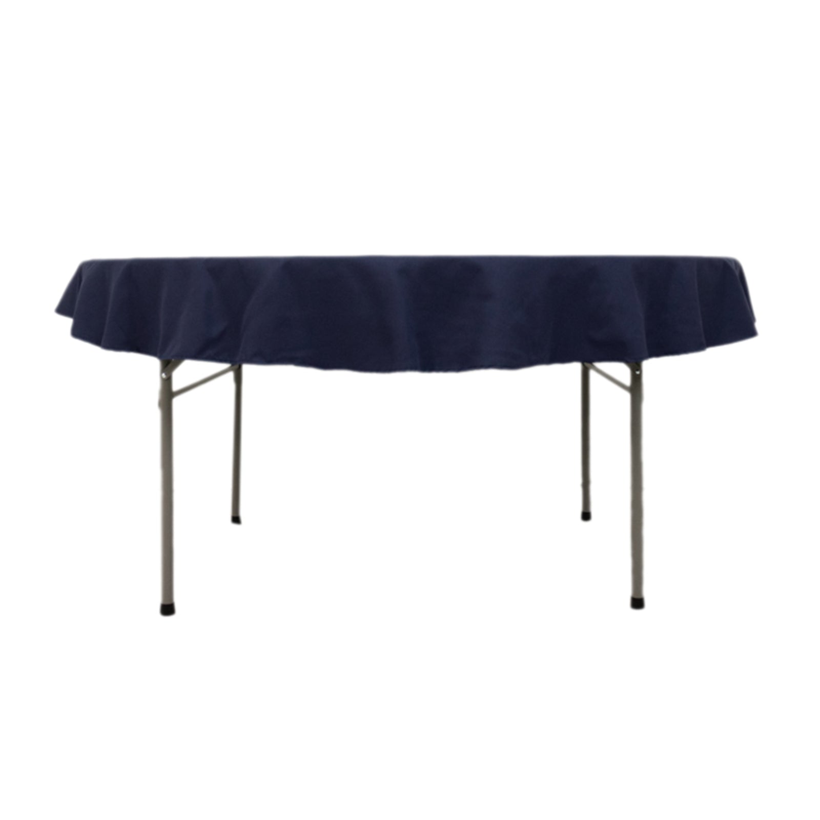 Navy Blue 70" Wrinkle-Resistant Cotton Blend Round Tablecloth - Perfect for Events!