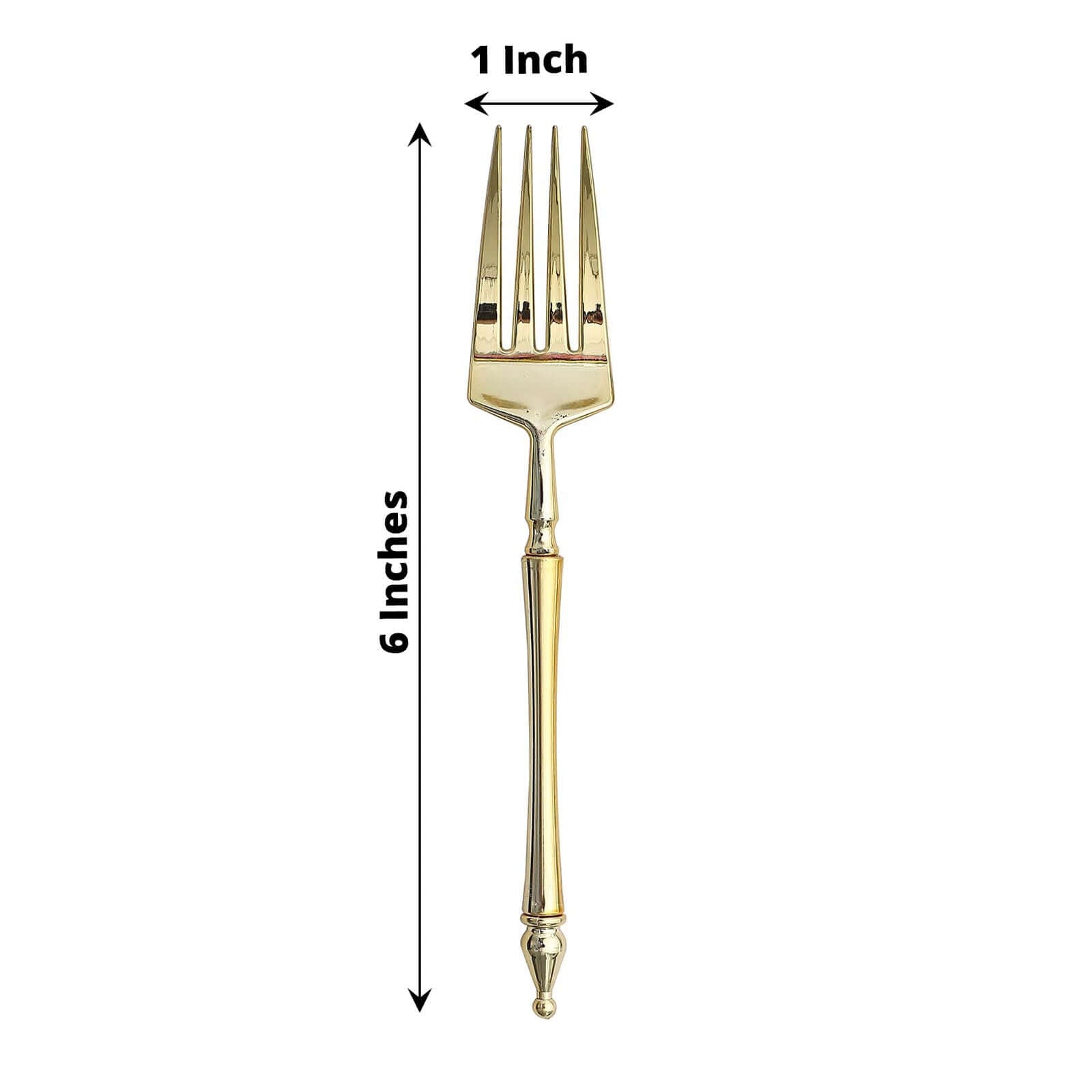 24-Piece Gold European-Style Disposable Dessert Forks with Roman Column Handles