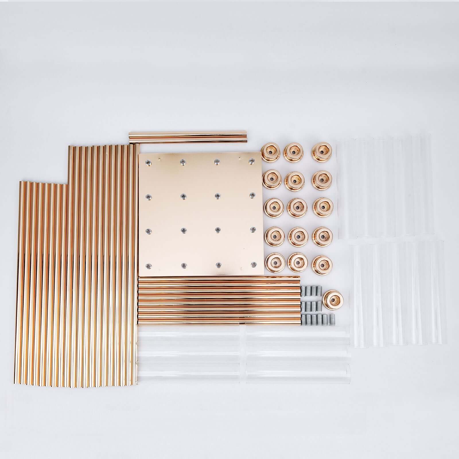 Gold 16-Arm Cluster Taper Candle Holder with Clear Glass Shades - Ideal Large Candle Display for Venues
