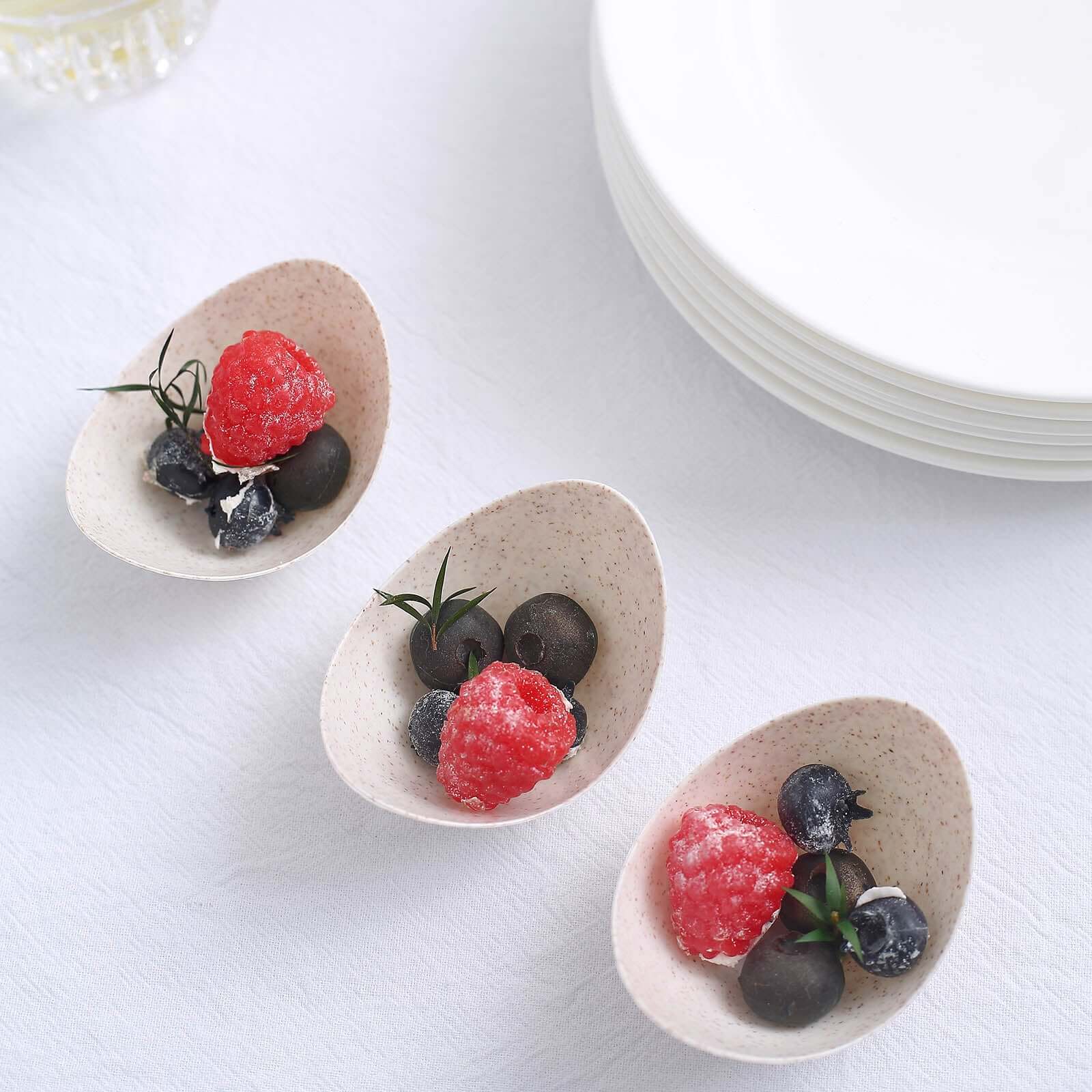 24-Pack Biodegradable Mini Wheat Straw Fiber Dessert Cups - Ideal for Ice Cream