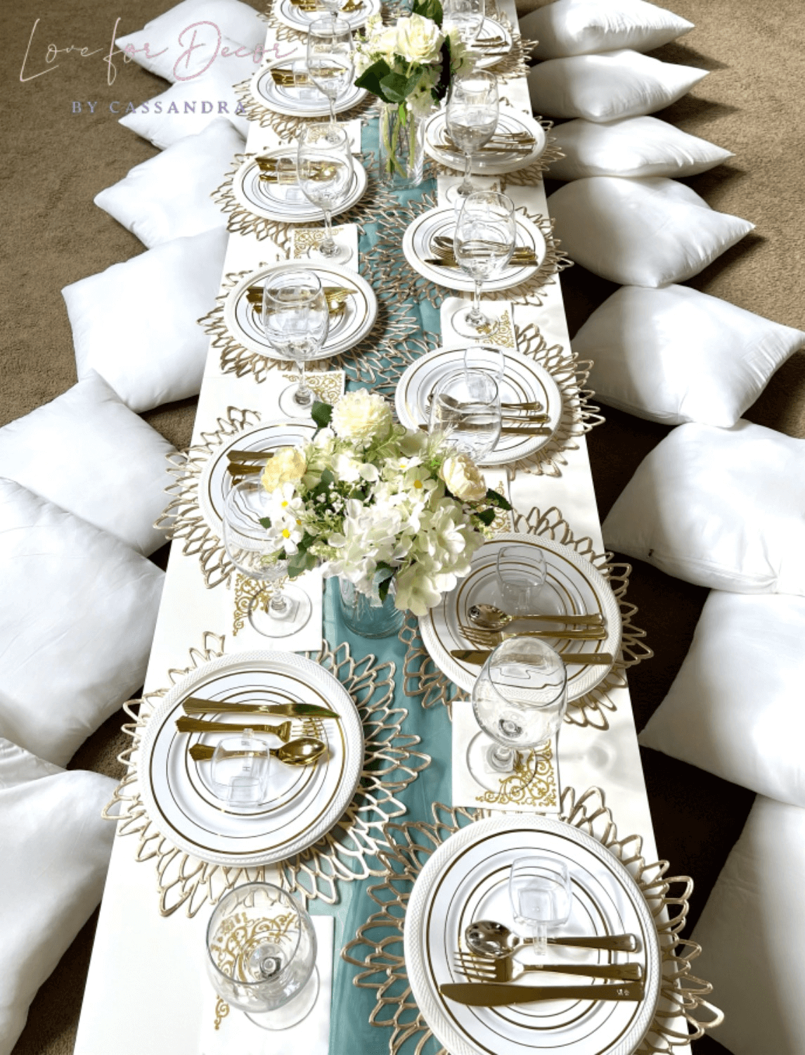 Hot Deal! 6-Pack Gold Floral Vinyl Round Non-Slip Dining Table Mats, 15"