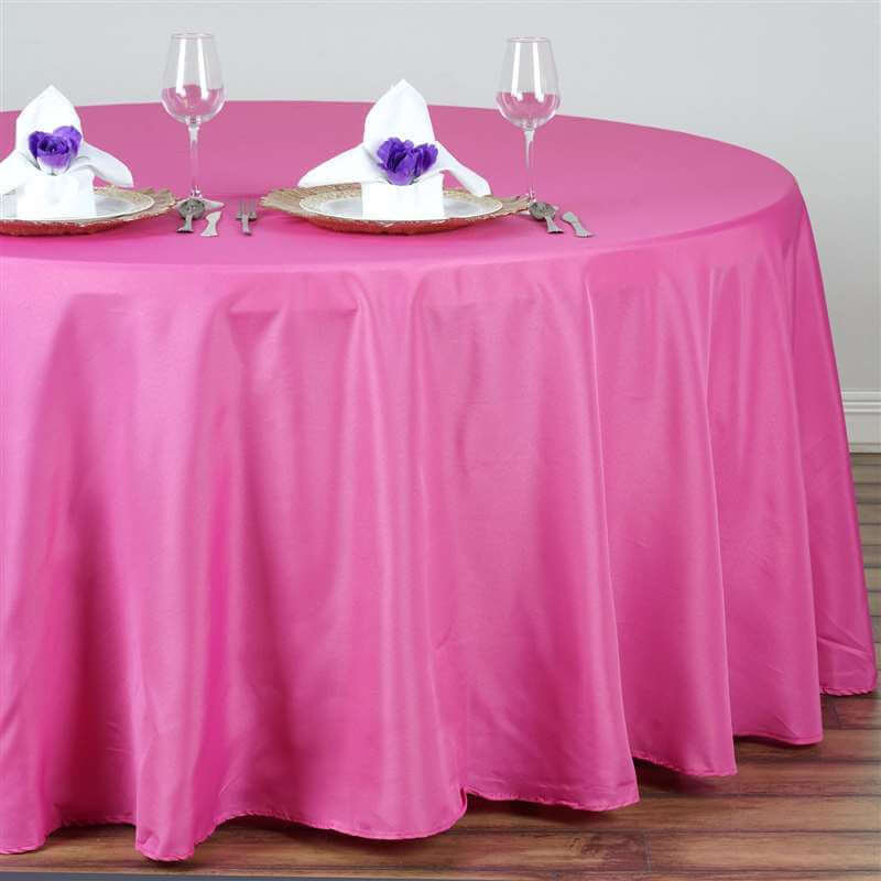 Fuchsia Seamless 132 - inch Polyester Round Tablecloth for Elegant Tables