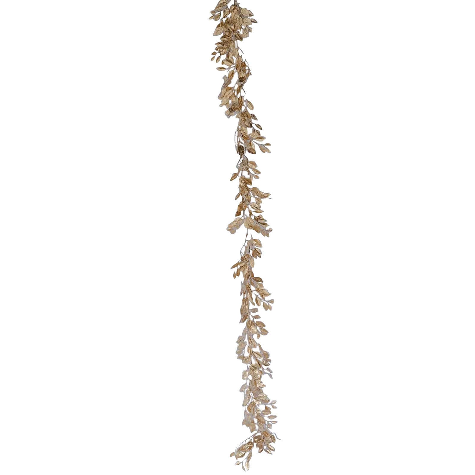 6ft Metallic Gold Artificial Magnolia Leaf Table Garland - Ideal for DIY Crafts & Decor