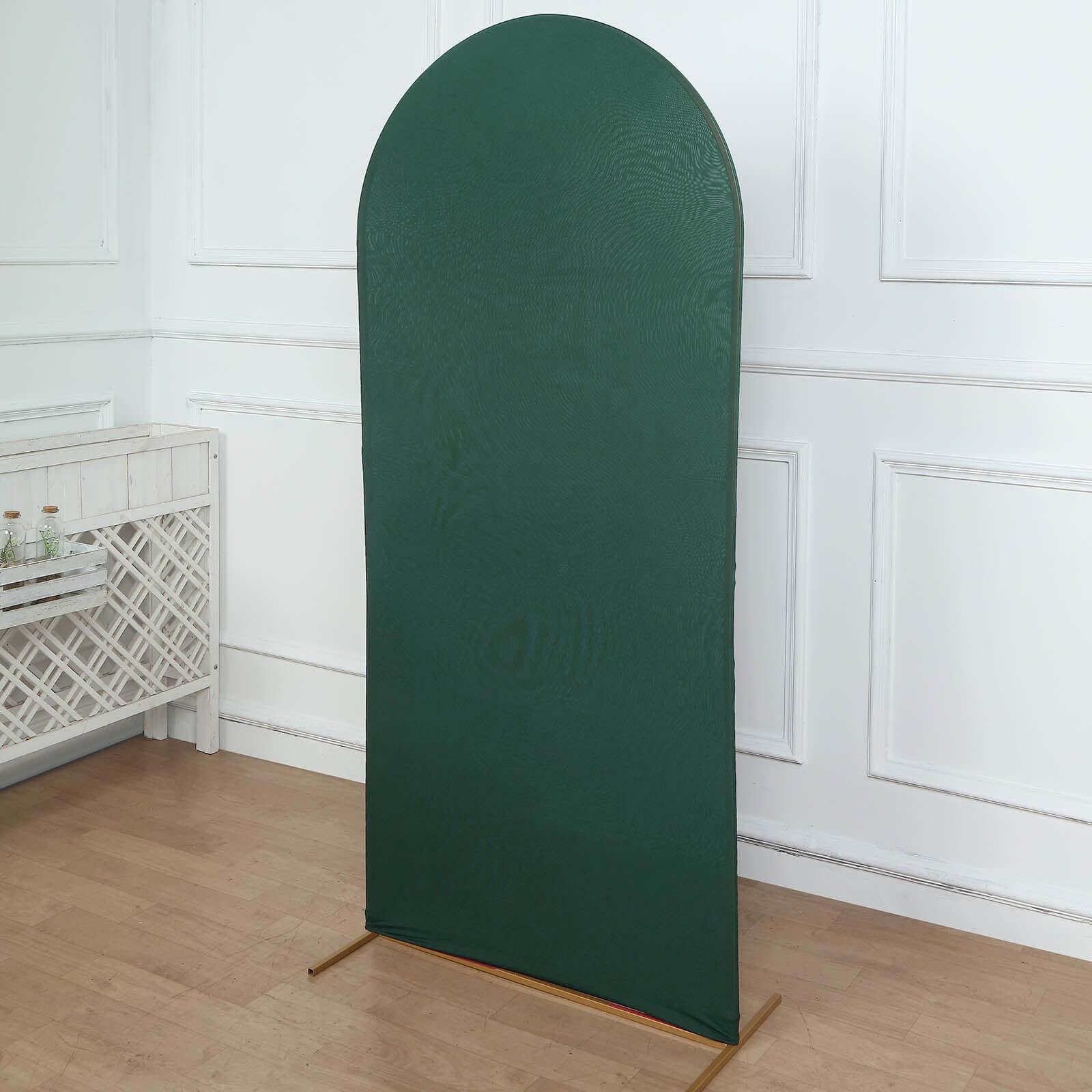 6ft Double - sided Matte Hunter Emerald Green Spandex Fitted Cover for Round Top Wedding Arch