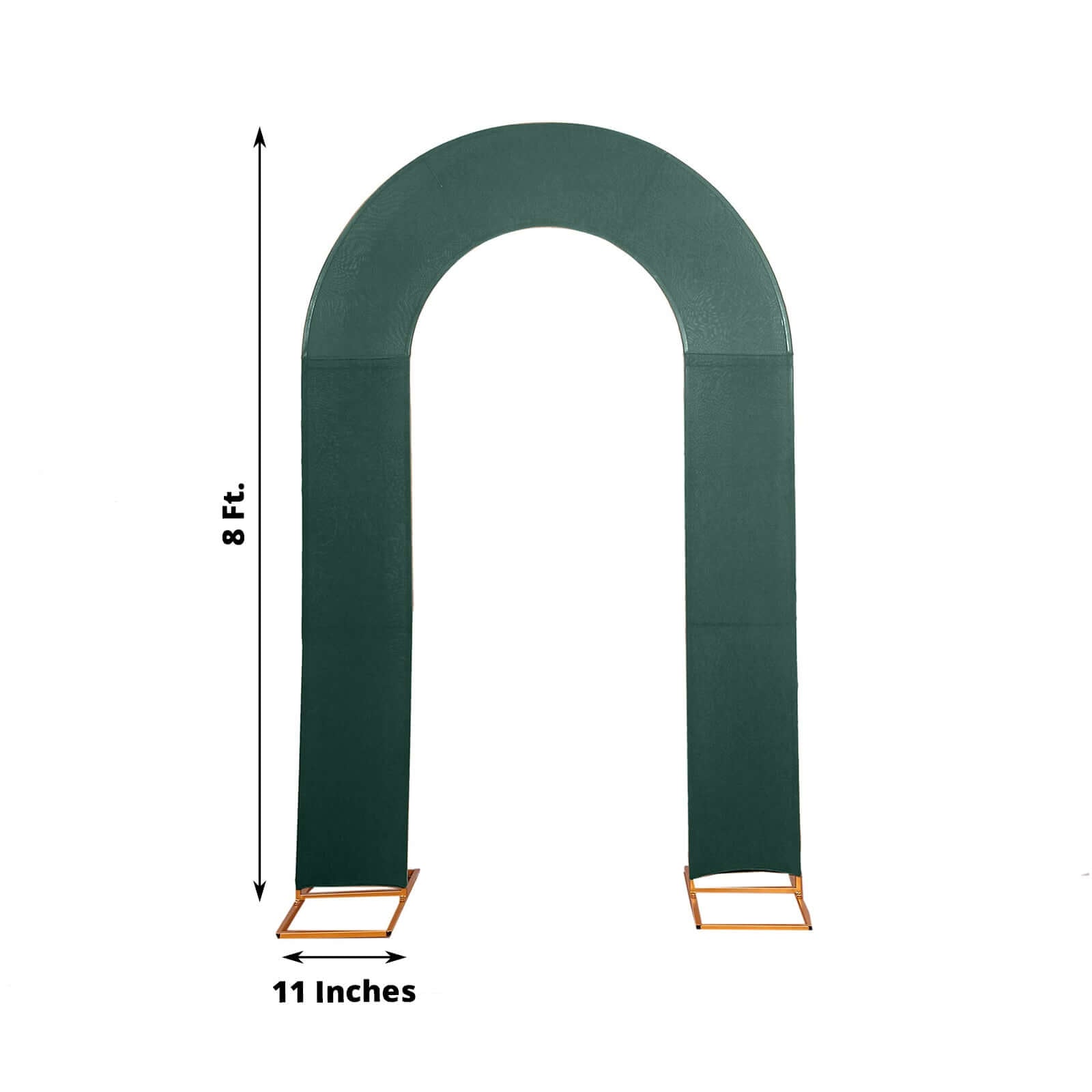8ft Double-Sided U-Shaped Hunter Emerald Green Spandex Fitted Wedding Arch Cover