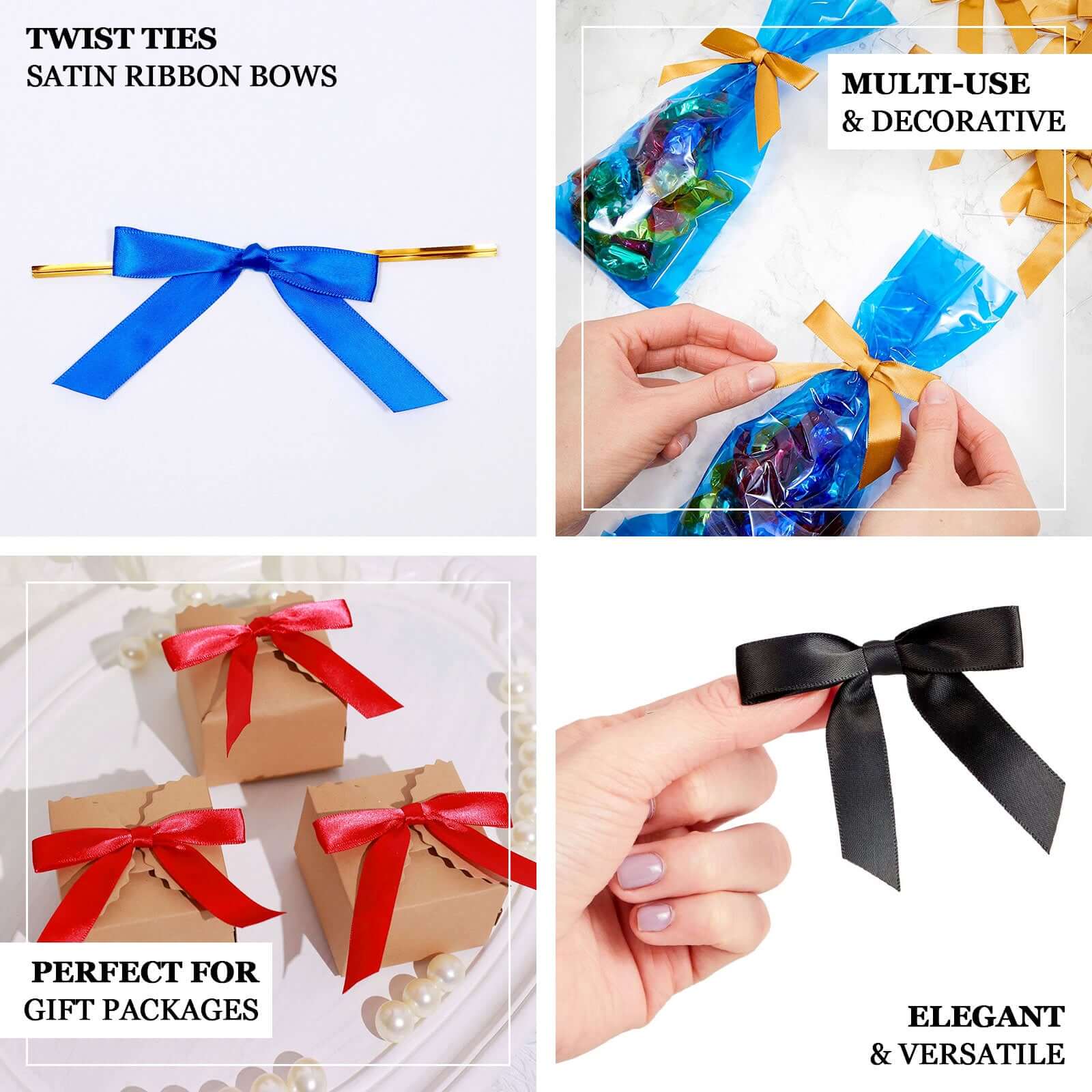 50 Pcs 3-Inch Hunter Emerald Green Satin Ribbon Bows with Twist Ties for Gift Decor