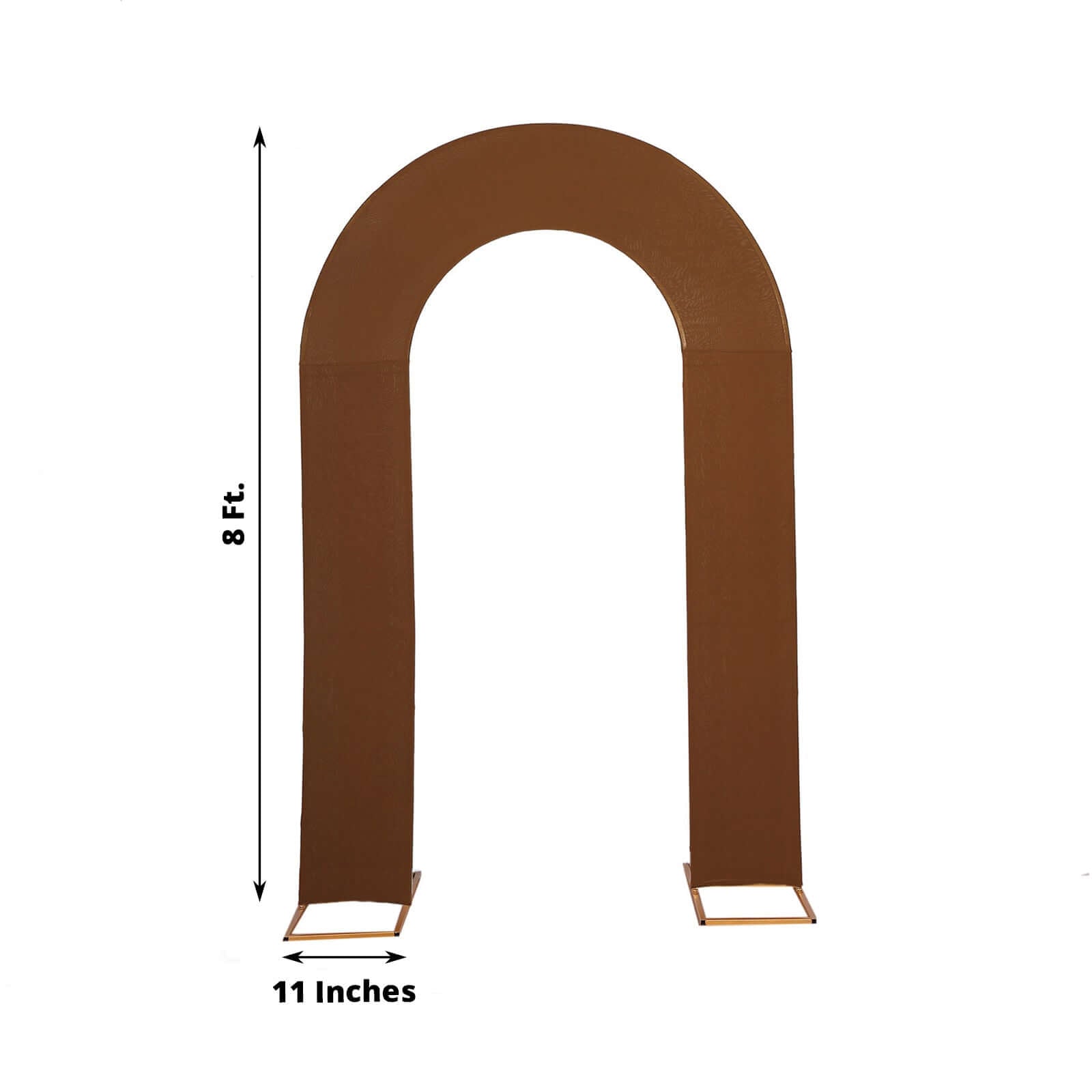 Premium 8ft Cinnamon Brown Spandex U-Shaped Fitted Wedding Arch Cover - Ideal for Events