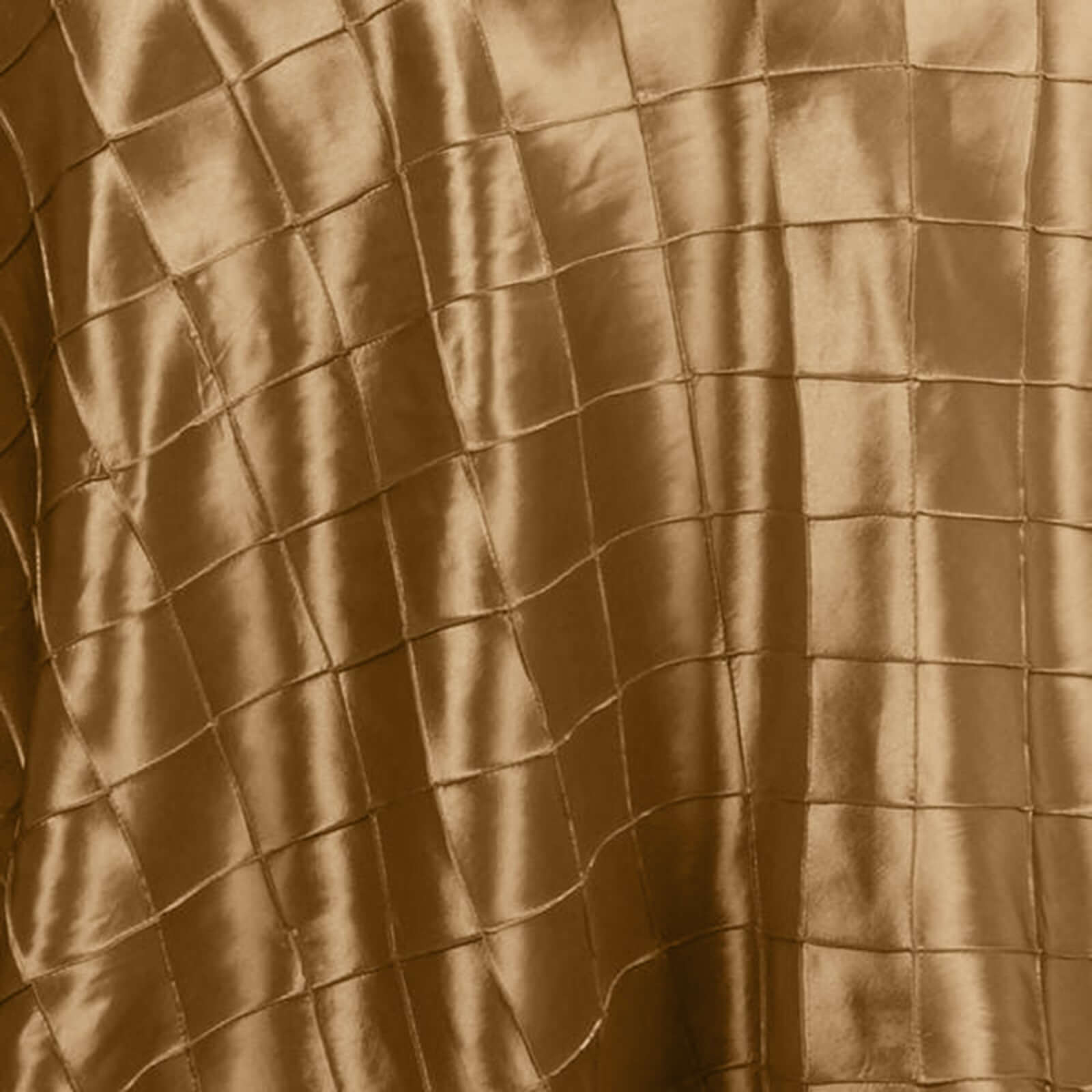 Gold Taffeta Pintuck 120-Inch Round Tablecloth for Elegant Upscale Events