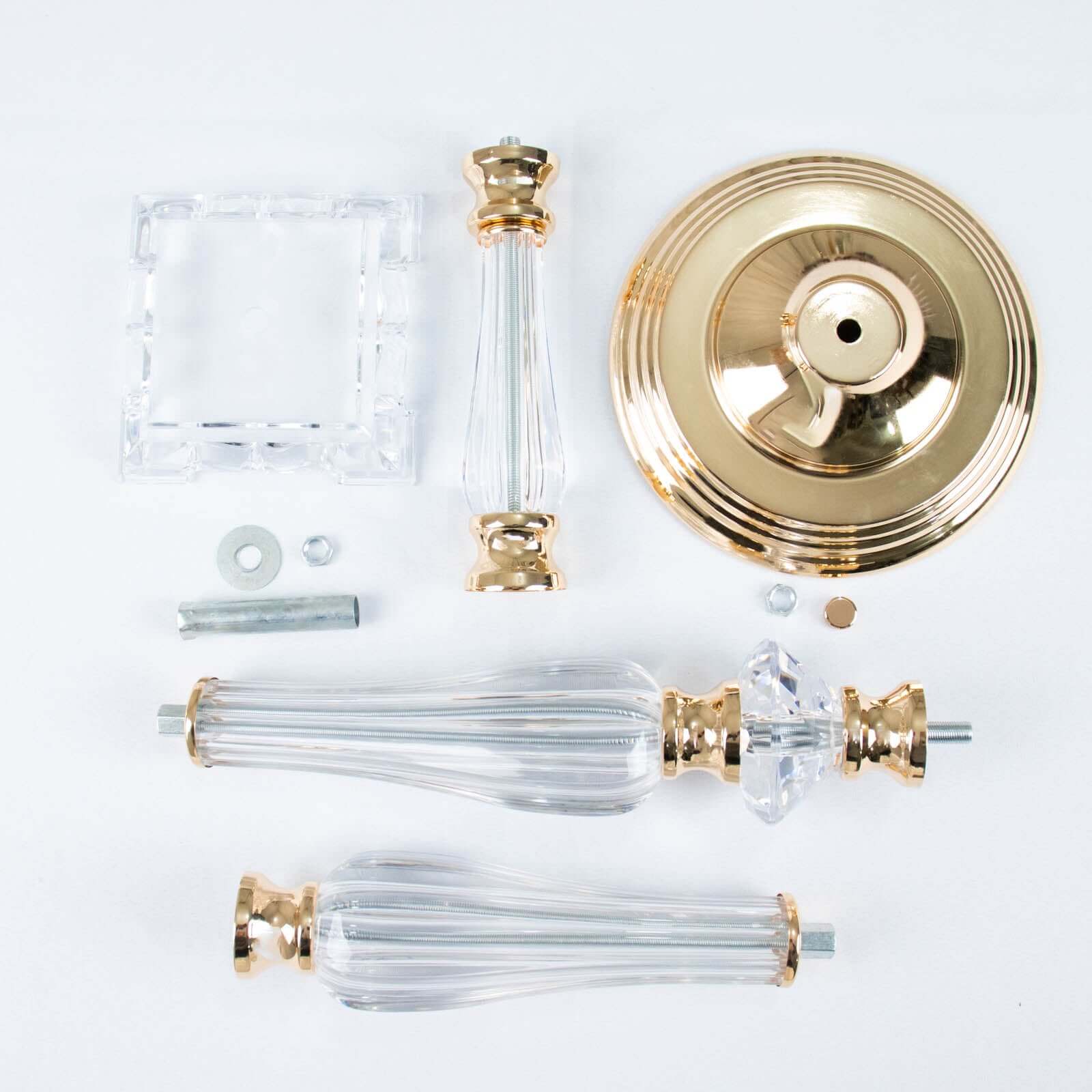 32-inch Gold and Clear Acrylic Crystal Pillar Candle Stand for Wedding Centerpieces