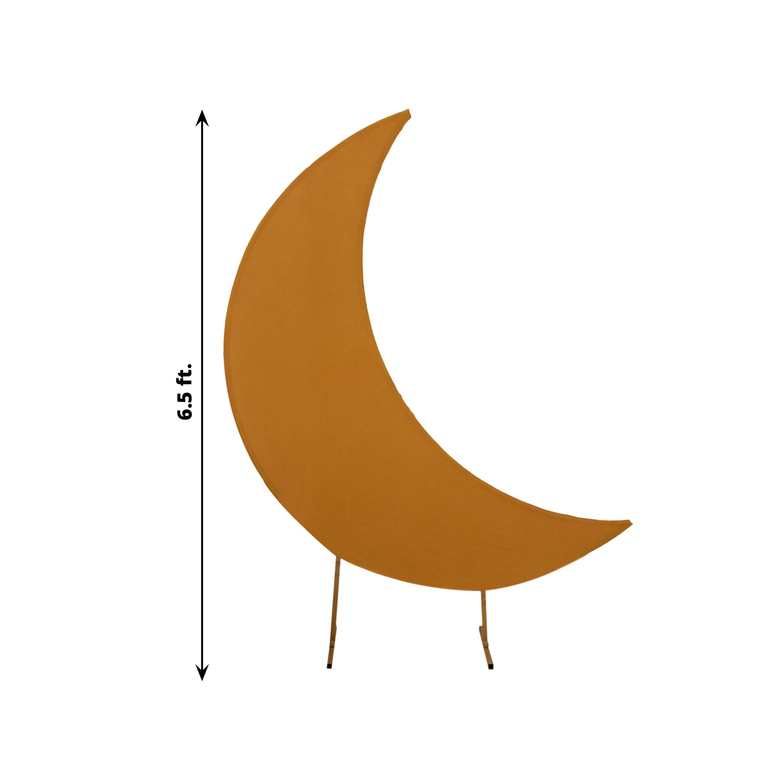 Custom-Fit 6.5ft Gold Spandex Crescent Moon Backdrop Cover for Wedding Arch