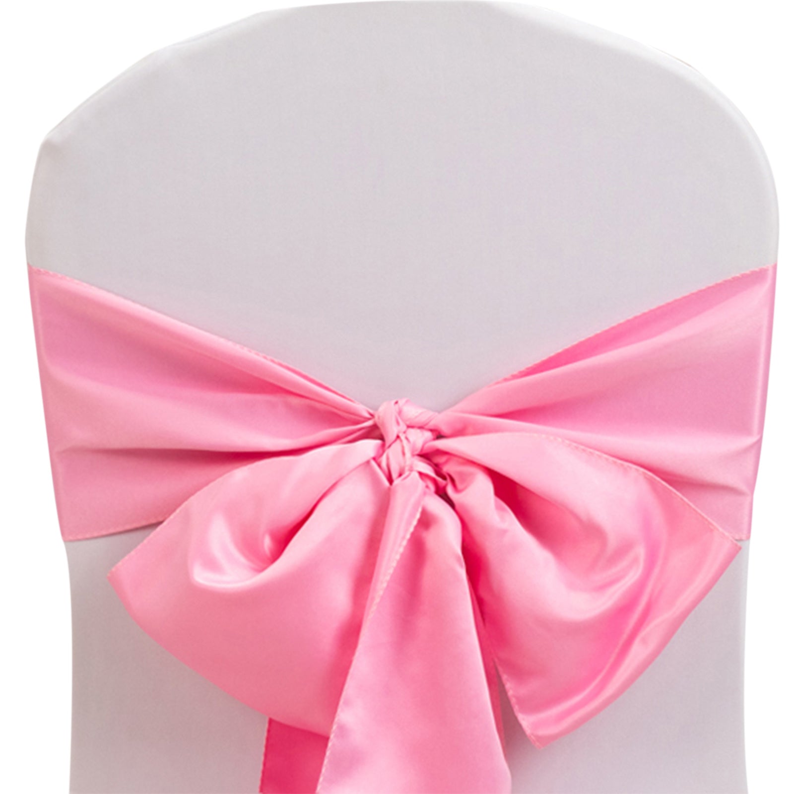 Set of 5 Pink Lamour Satin 6x106 Chair Sashes - Stylish Reusable Decor