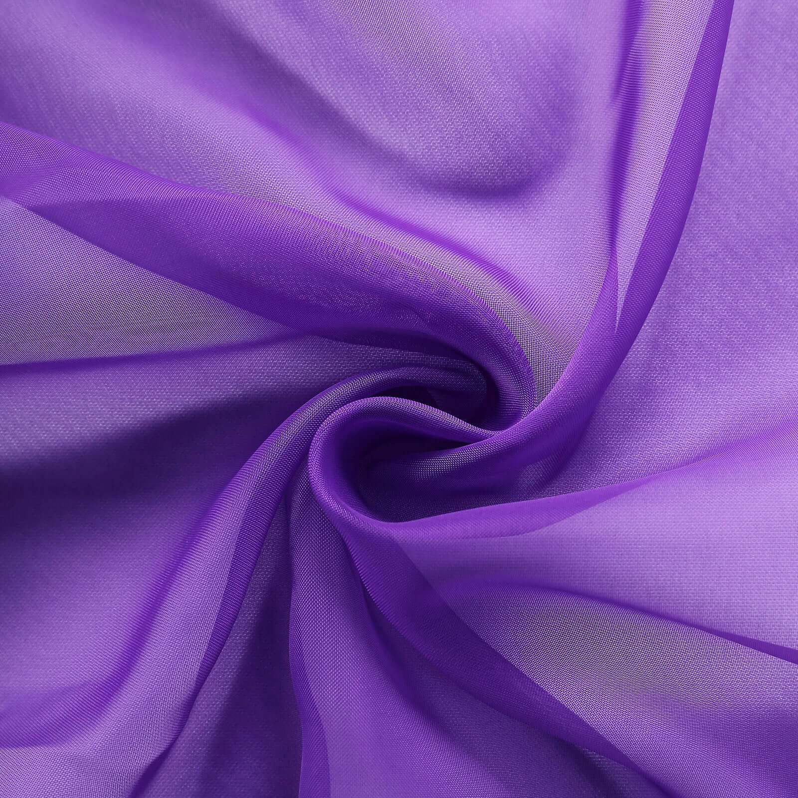5-Pack Purple Premium Chiffon Chair Sashes - Soft & Lightweight Designer Bows