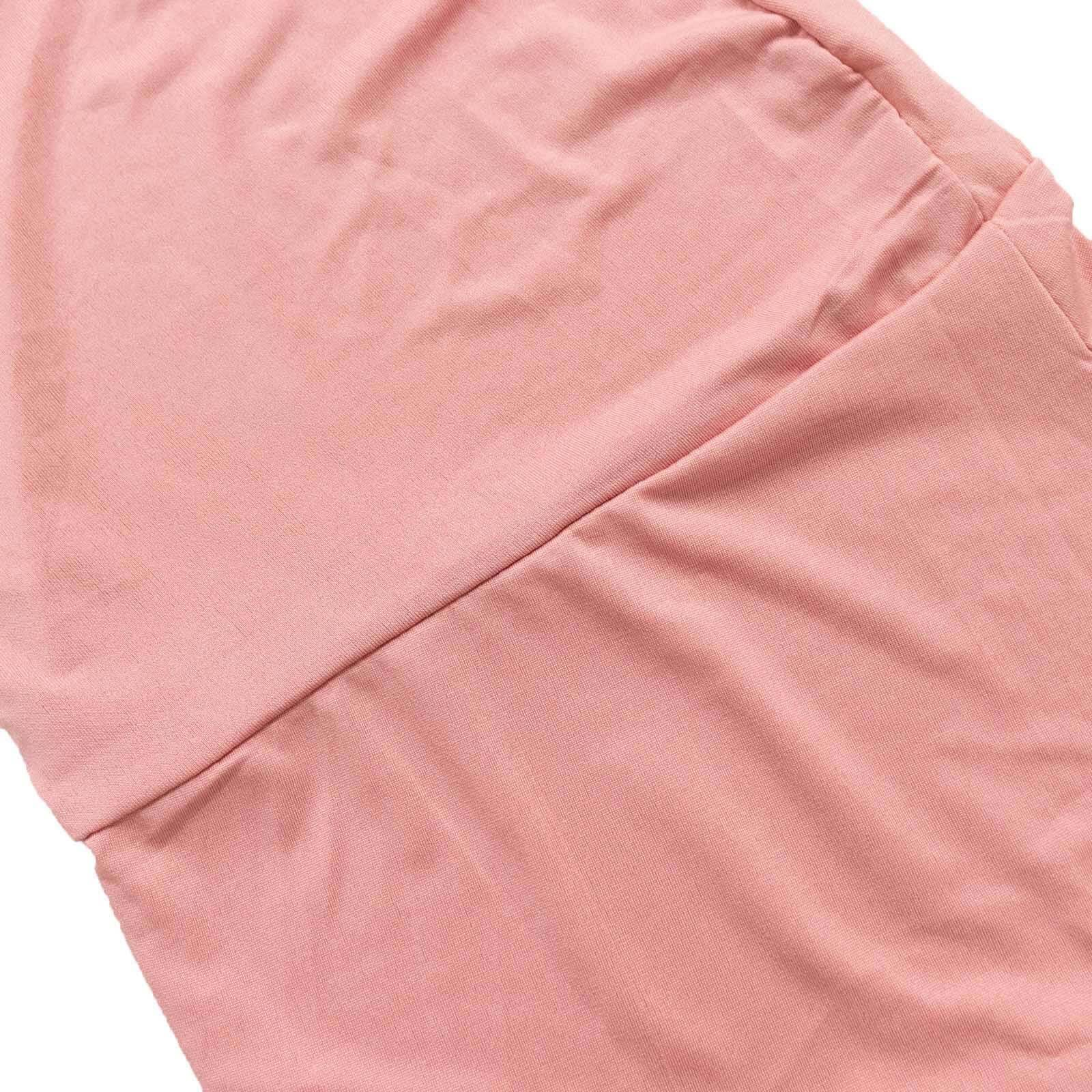 Custom-Fit Set of 2 Dusty Rose Spandex Covers for 6.5ft and 8ft Wedding Arch Stands