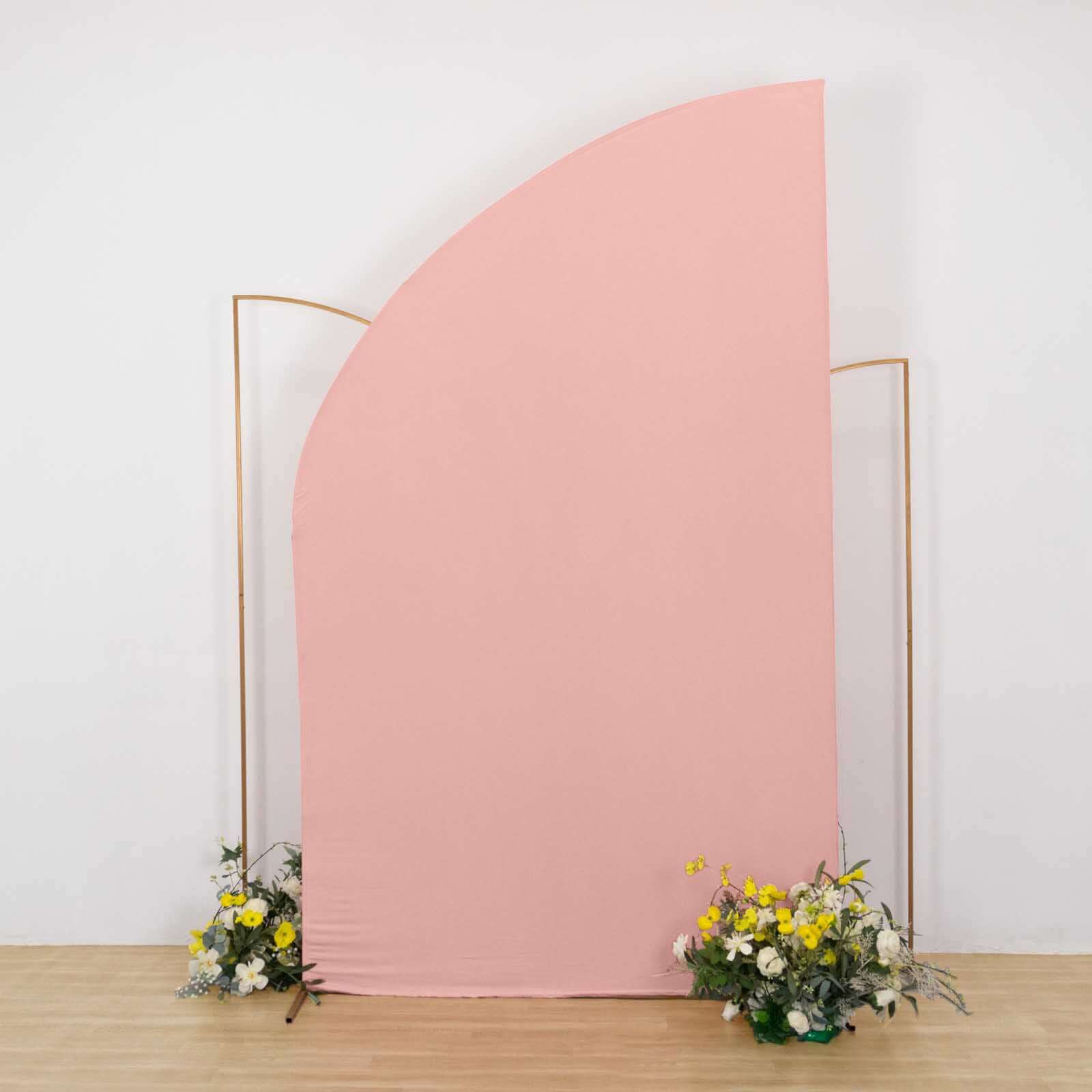 Hot Sale! 8ft Dusty Rose Spandex Fitted Cover for Half - Moon Wedding Backdrop Stand