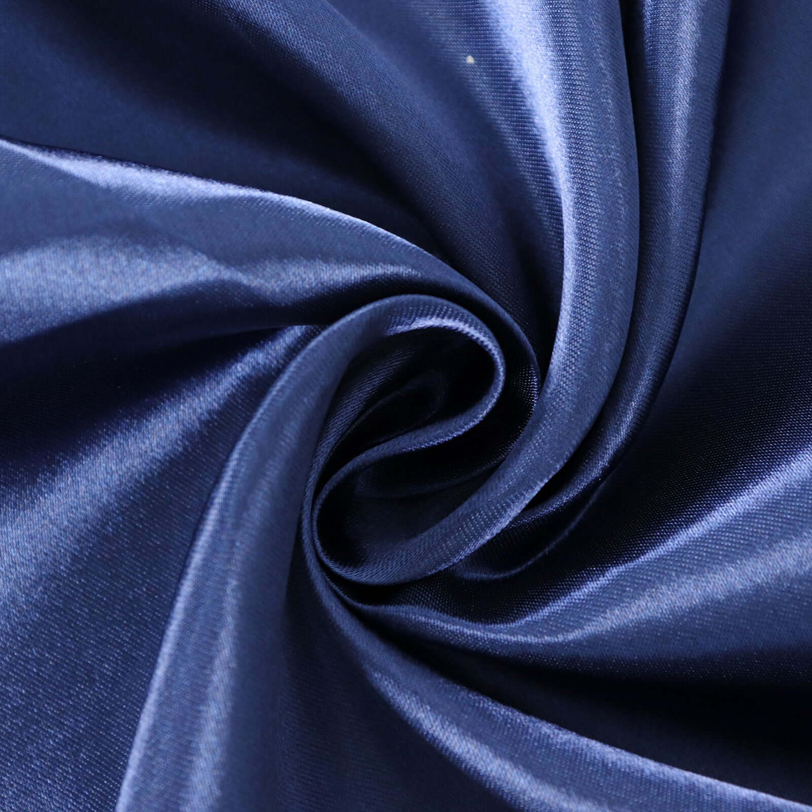 Stylish Navy Blue Satin 132-Inch Round Tablecloth - Ideal for Special Occasions