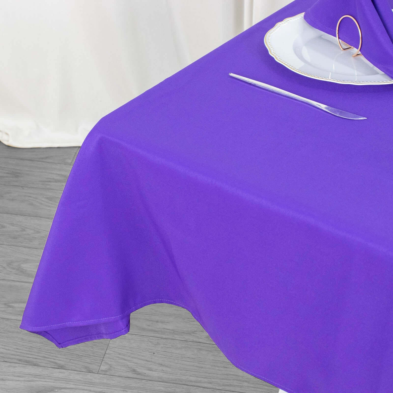 Hot Sale! 54x54 Purple Square Polyester Tablecloth - 220GSM Stain & Wrinkle Resistant