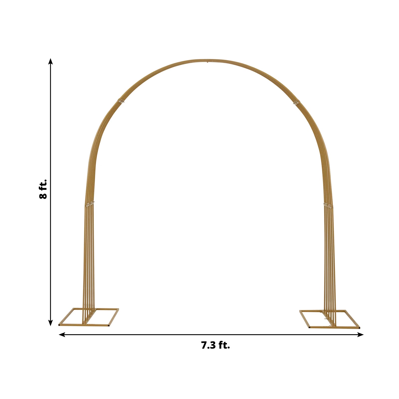8ft Heavy-Duty Gold Metal Dome Wedding Arch with 3D Design - Ideal for Special Occasions