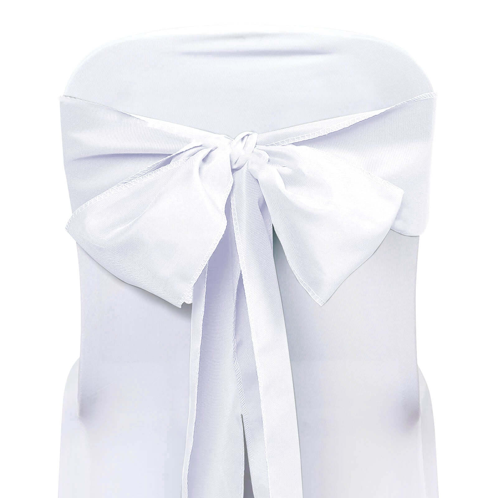 Set of 5 White Polyester Chair Sashes - Ideal for Special Events 6x108