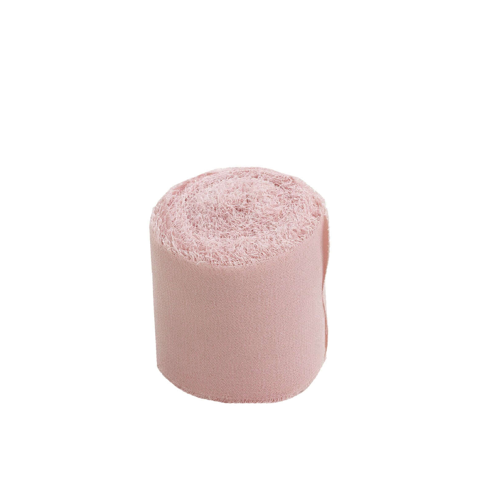 2-Pack 6-Yard Blush Silk-Like Chiffon Linen Ribbon Rolls for Weddings and Gift Wrapping