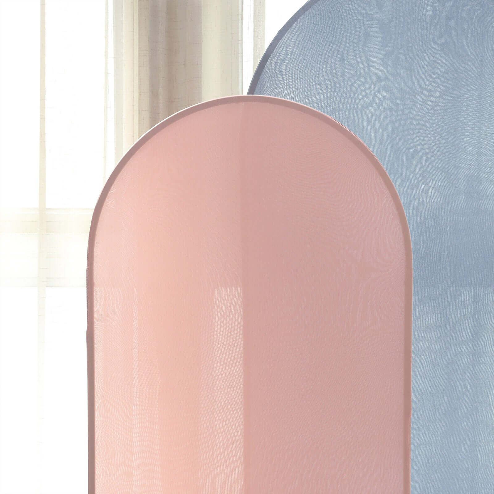 5ft Double - sided Matte Dusty Rose Spandex Fitted Cover for Round - top Wedding Arch