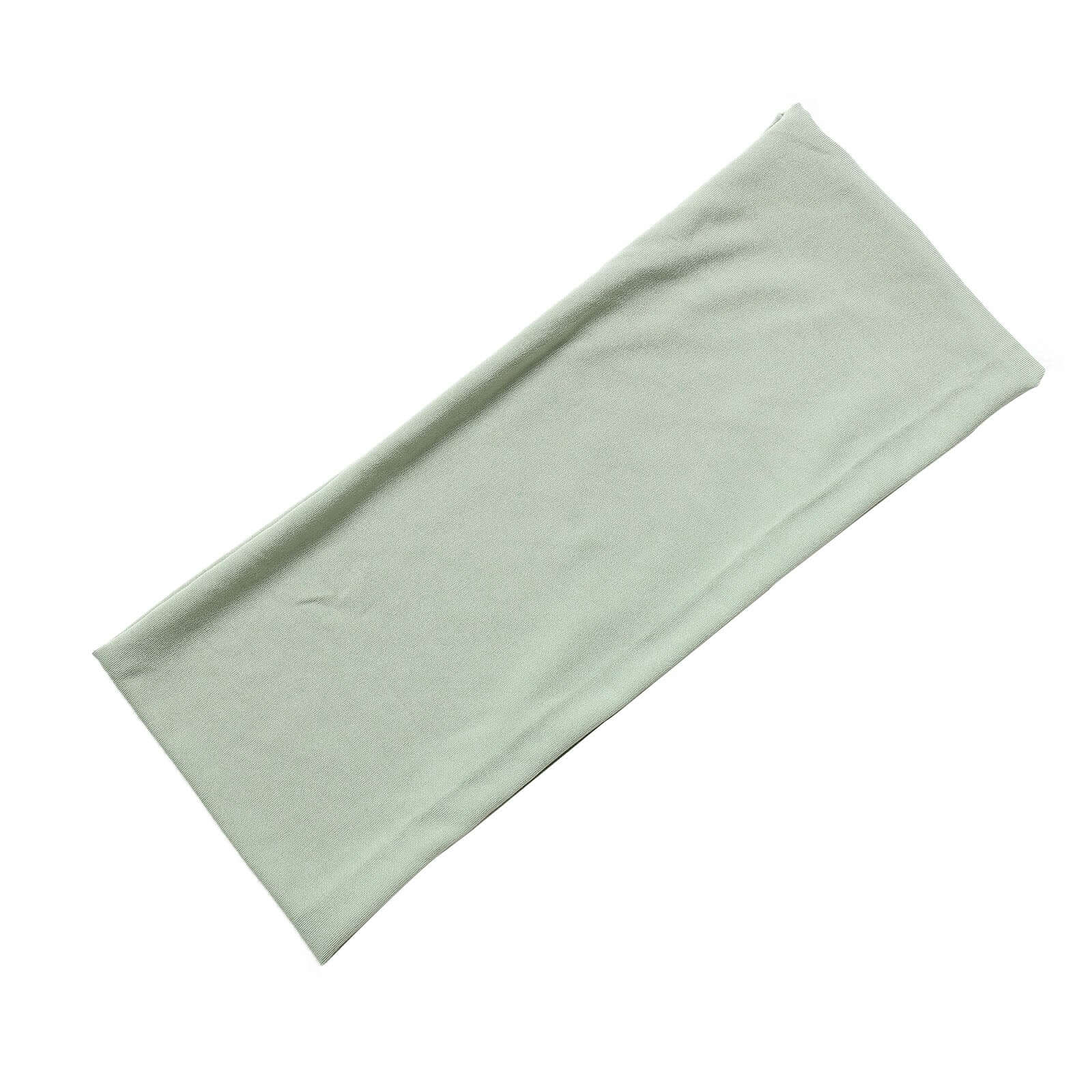 5-Pack Stretchable Spandex Chair Sashes in Sage Green - Ideal for Weddings and Events