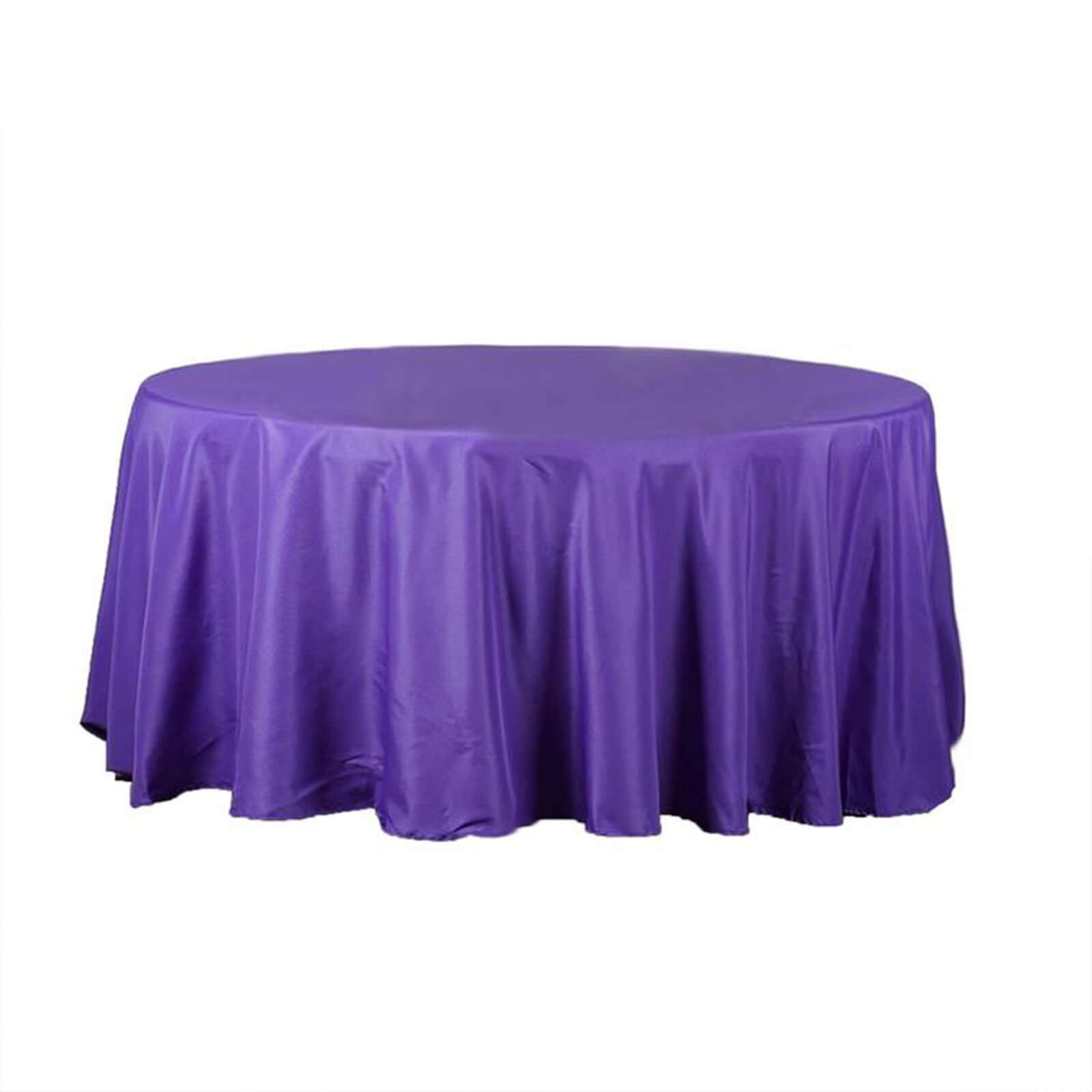 Wrinkle-Resistant Purple Polyester 108-Inch Round Tablecloth