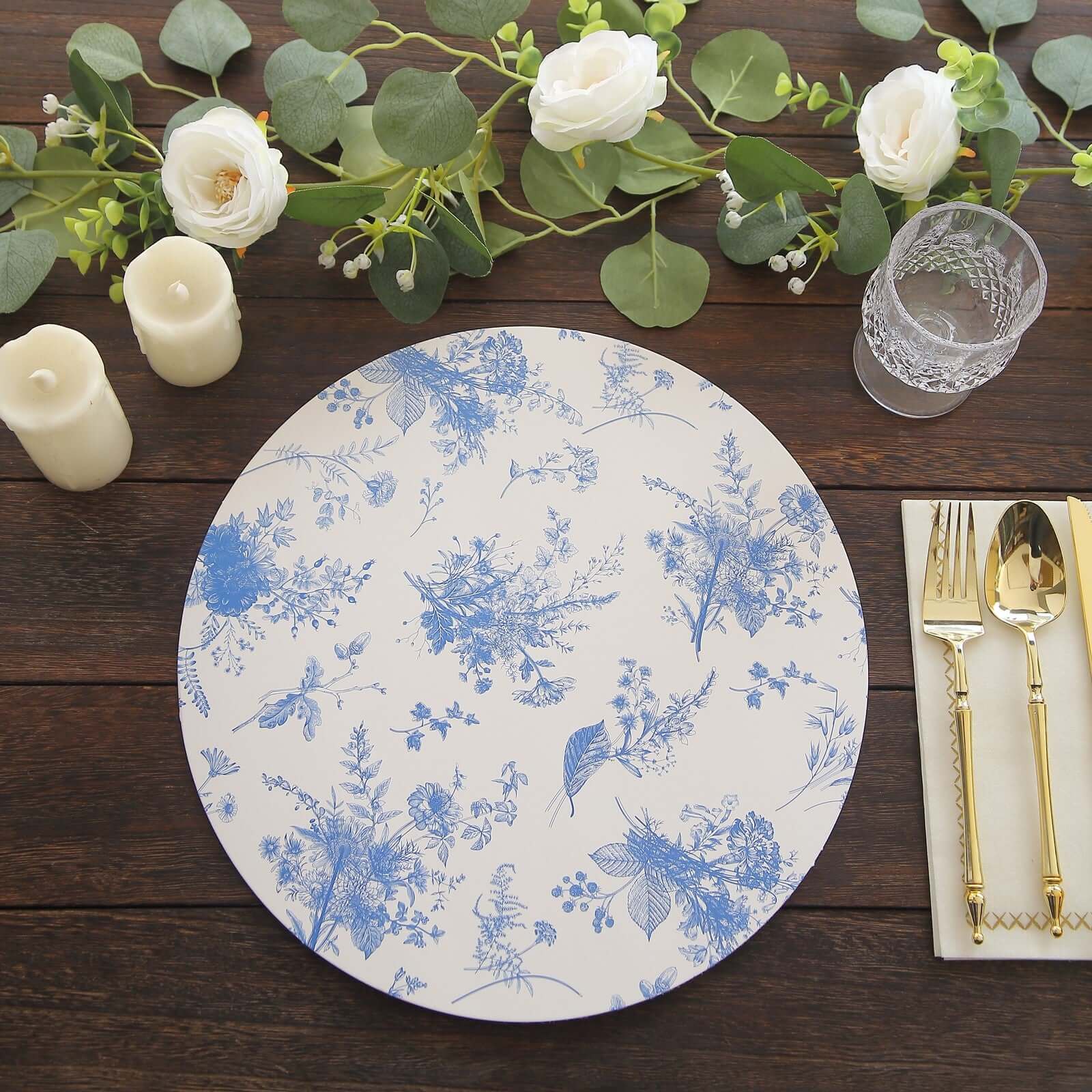 Get This 6-Pack of Stylish 13-Inch French Toile Print Disposable Charger Plates for Easy Cleanup