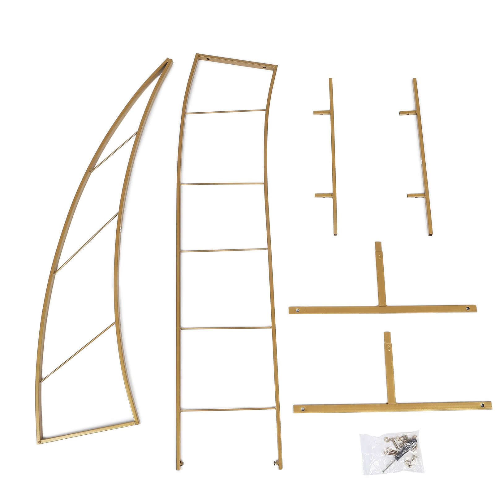8ft Collapsible Gold Metal Curved Balloon Arch Stand for Weddings - Ideal Photo Backdrop