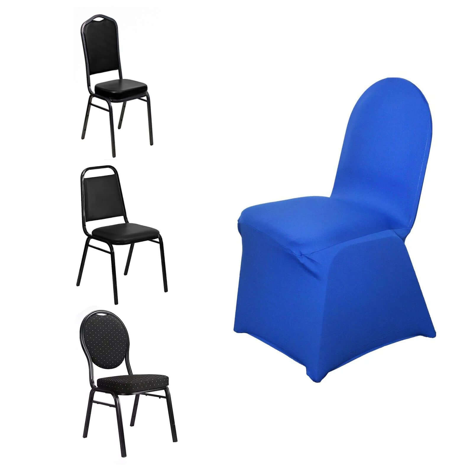 Royal Blue Spandex Banquet Chair Cover - Stretch 160GSM Fabric, Perfect Fit!