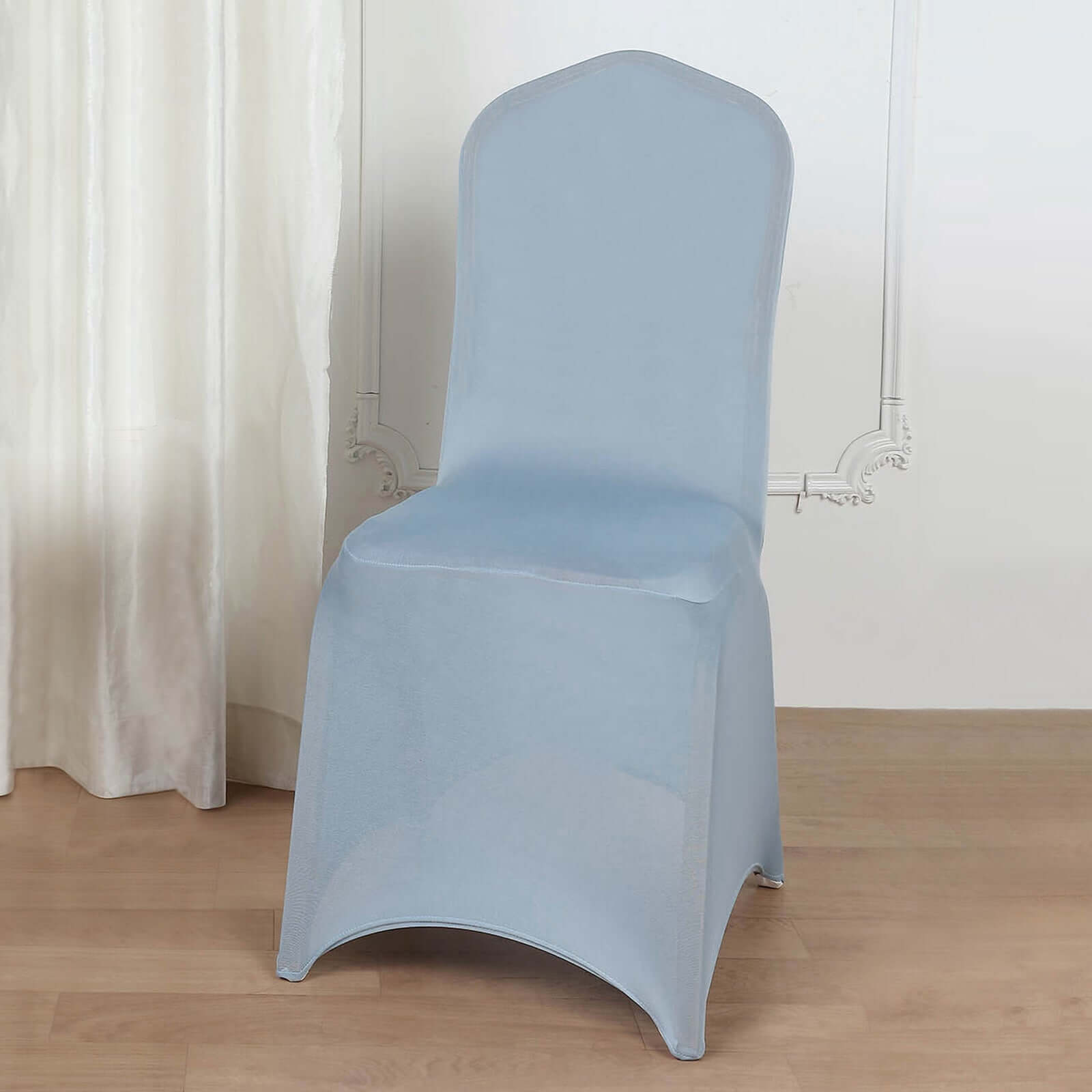 Dusty Blue Spandex Stretch Chair Cover for Banquets - 160GSM Premium Fabric