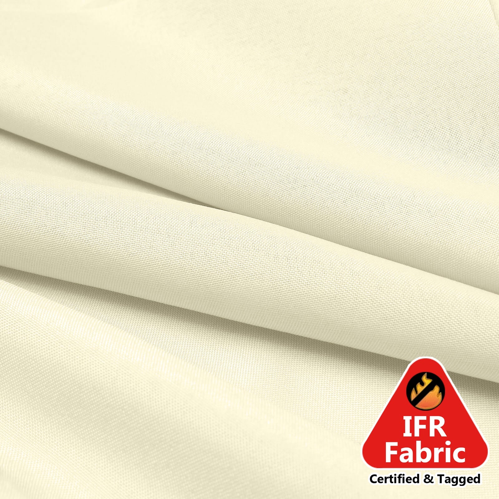Ivory Fire Retardant 54x10 Yards Polyester Fabric Bolt - Ideal for DIY Crafts & Event Decor