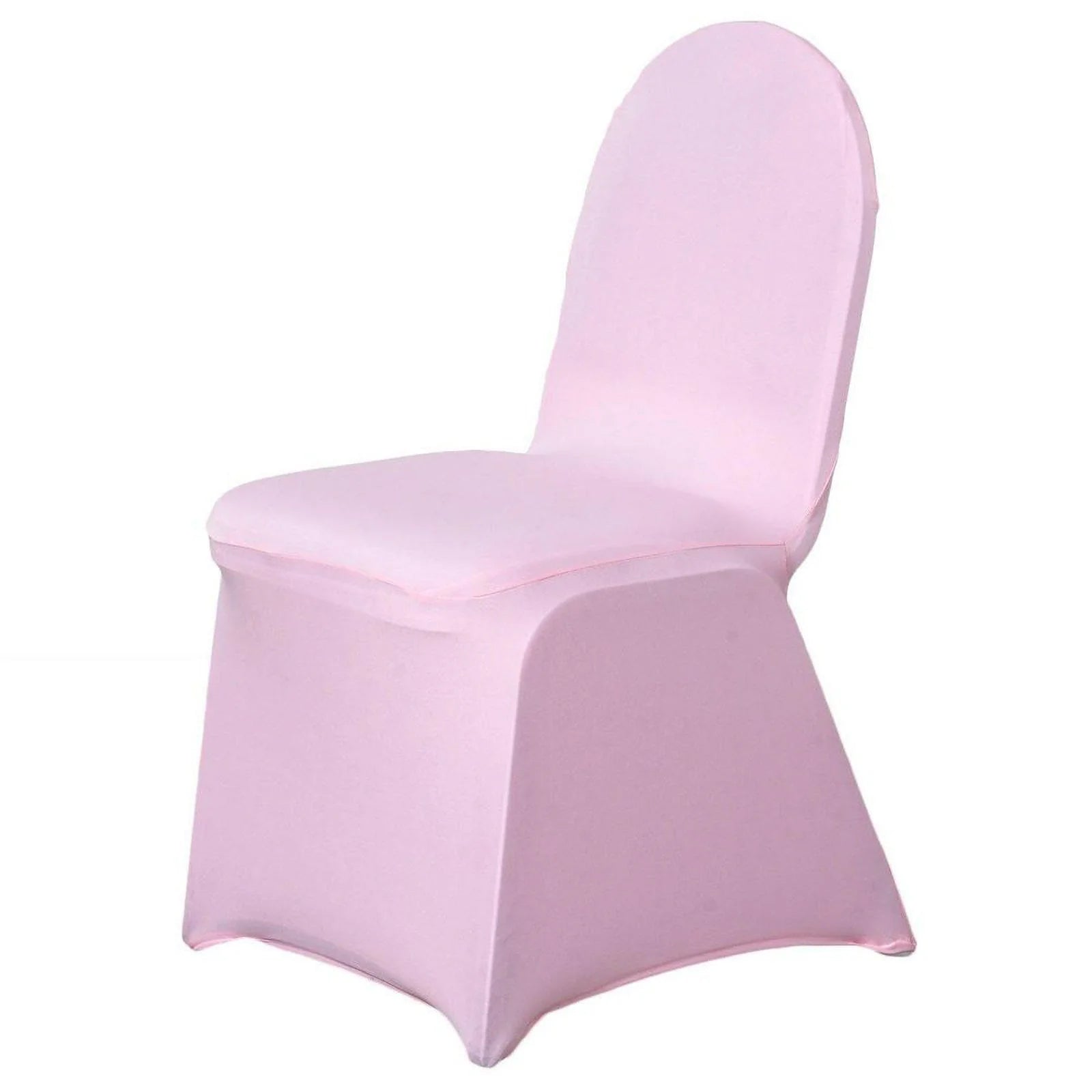 10-Piece Set of Pink Durable Reusable Spandex Slip-On Covers for Banquet Chairs