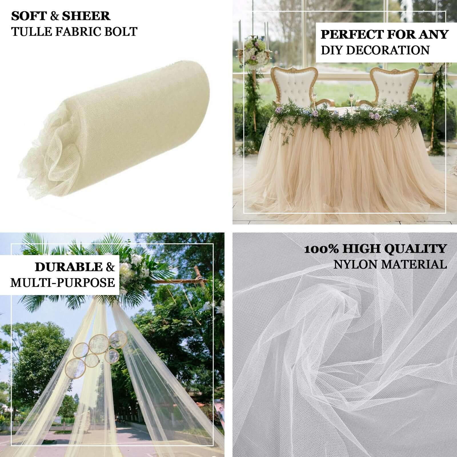 Get This 18-Inch Wide, 100-Yard White Tulle Fabric Bolt for Your Crafts Now!