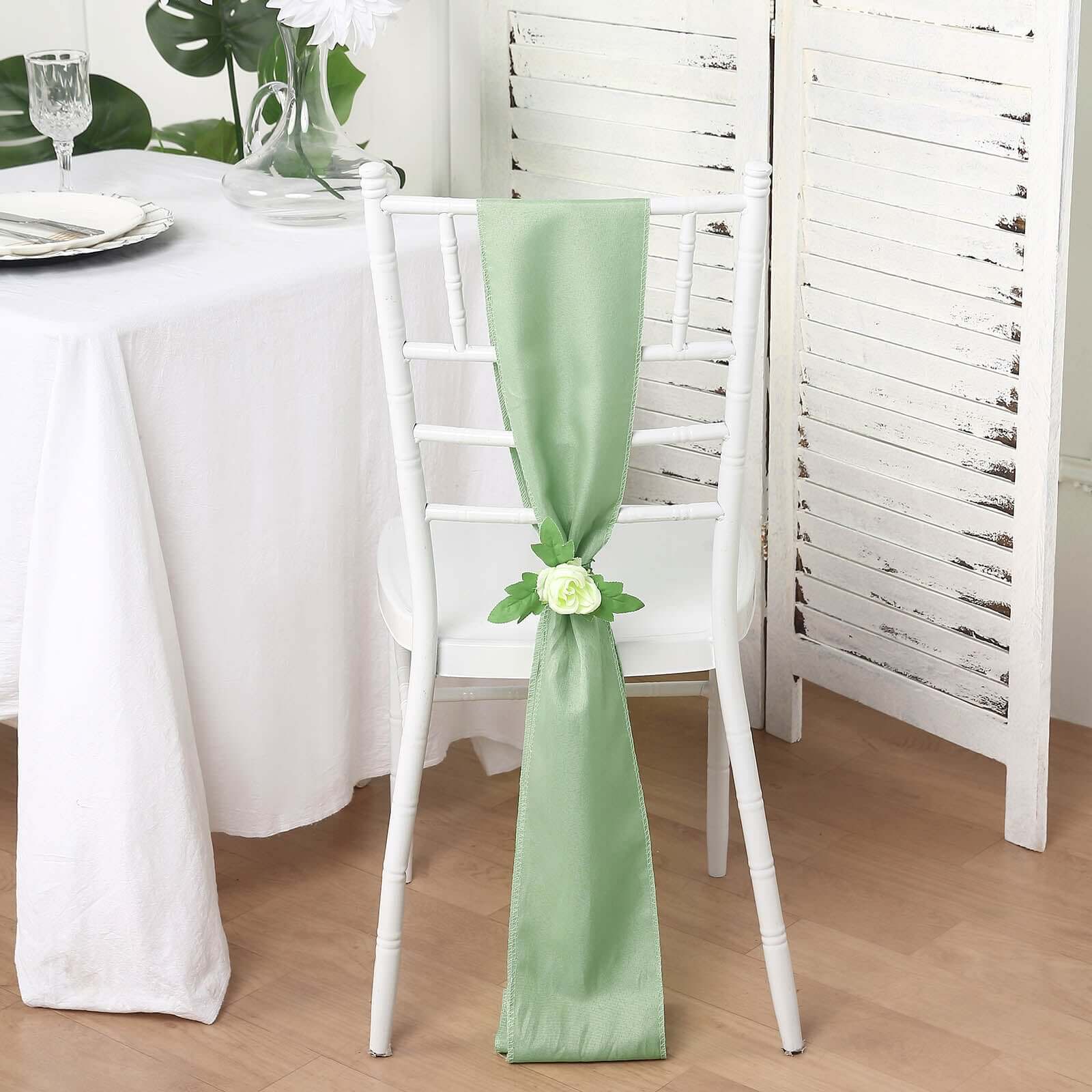 Hot Deal! 5-Pack Sage Green Polyester Chair Sashes 6x108