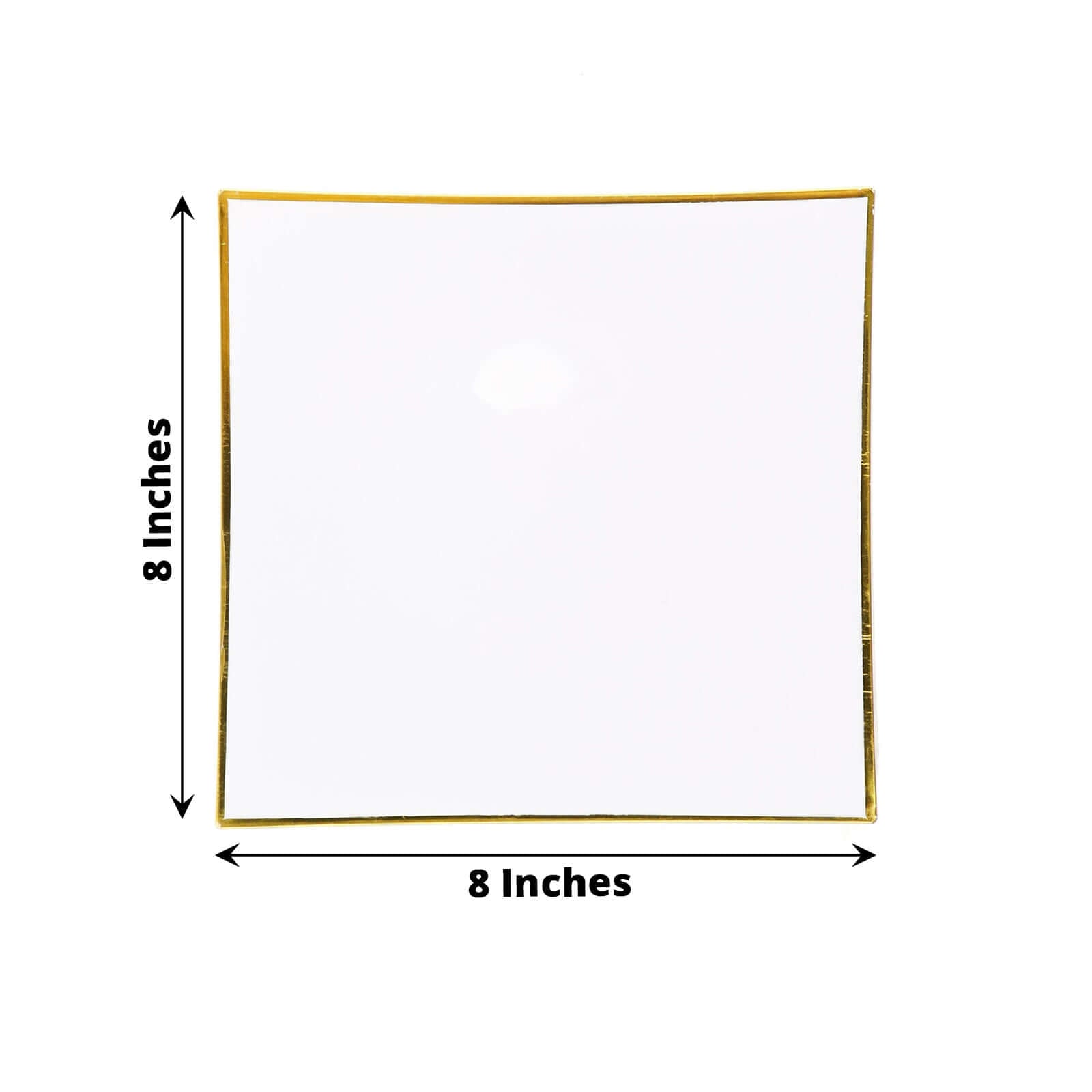 Hot Deal! 10-Pack White Concave Square Plastic Dessert Plates with Gold Rim - Ideal for Weddings & Special Events